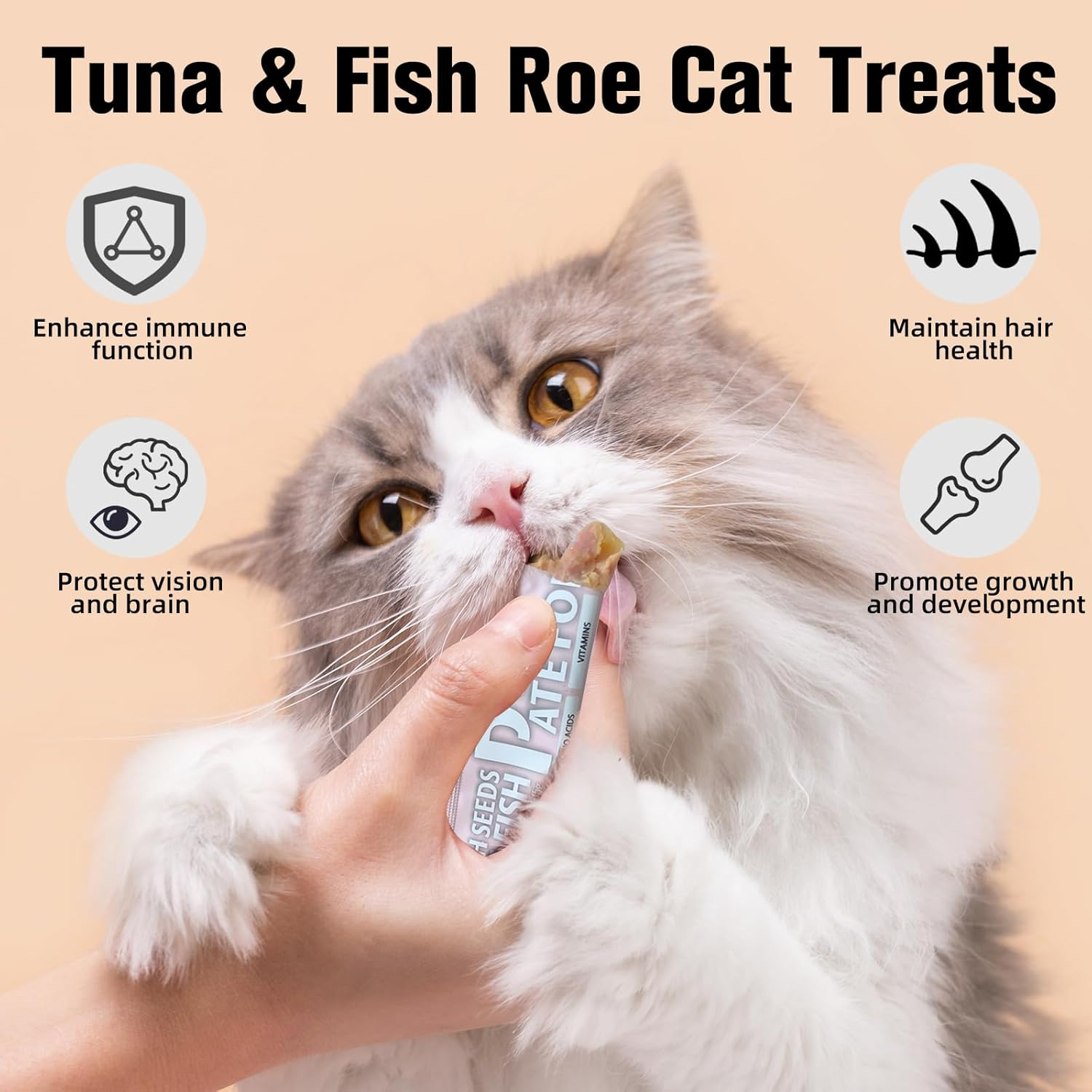 30-Pack Premium Tuna & Fish Roe Cat Treats - Irresistible Delights for Your Feline Friend image number 5