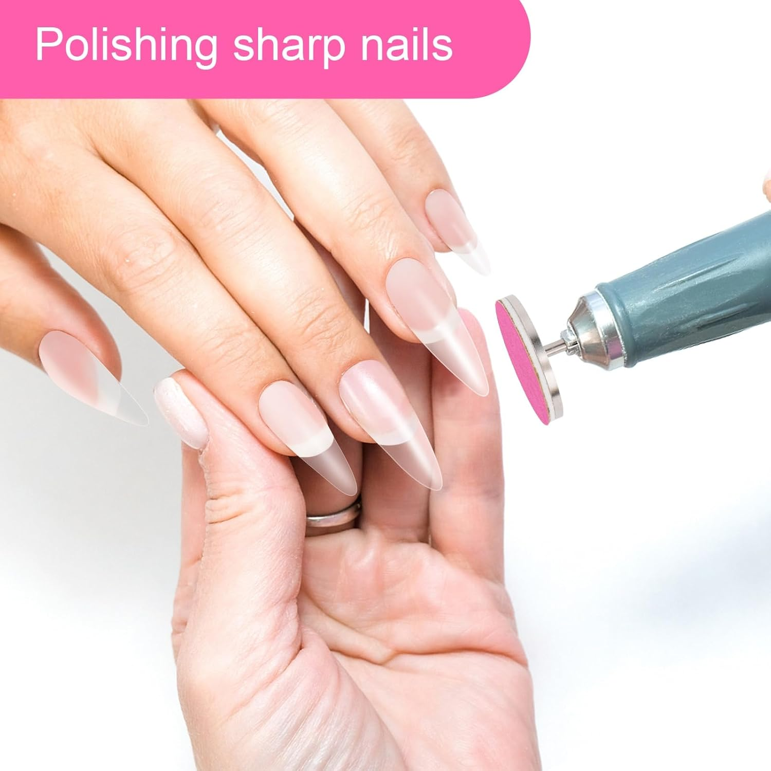 Rolybag Sanding Paper Discs and Metal Nail Drill Bit 25Mm Pedicure Disc Replacement Sanding Discs Bits for Nail Drill Foot Files Electric Remover Dead Skin Callus (#80#150#240 Grit) image number 1