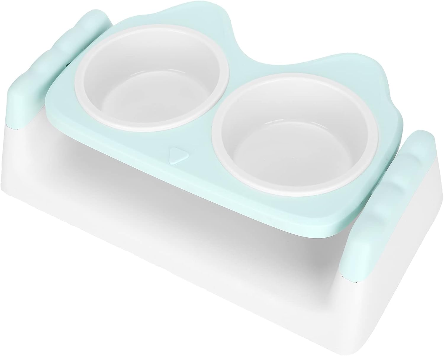 Elevated Cat Food Bowls, Double Cat Food Water Bowls with Raised Stand, Removable anti Vomiting Plate Dishes Pet Bowl for Cats Small Dogs (Green) image number 6