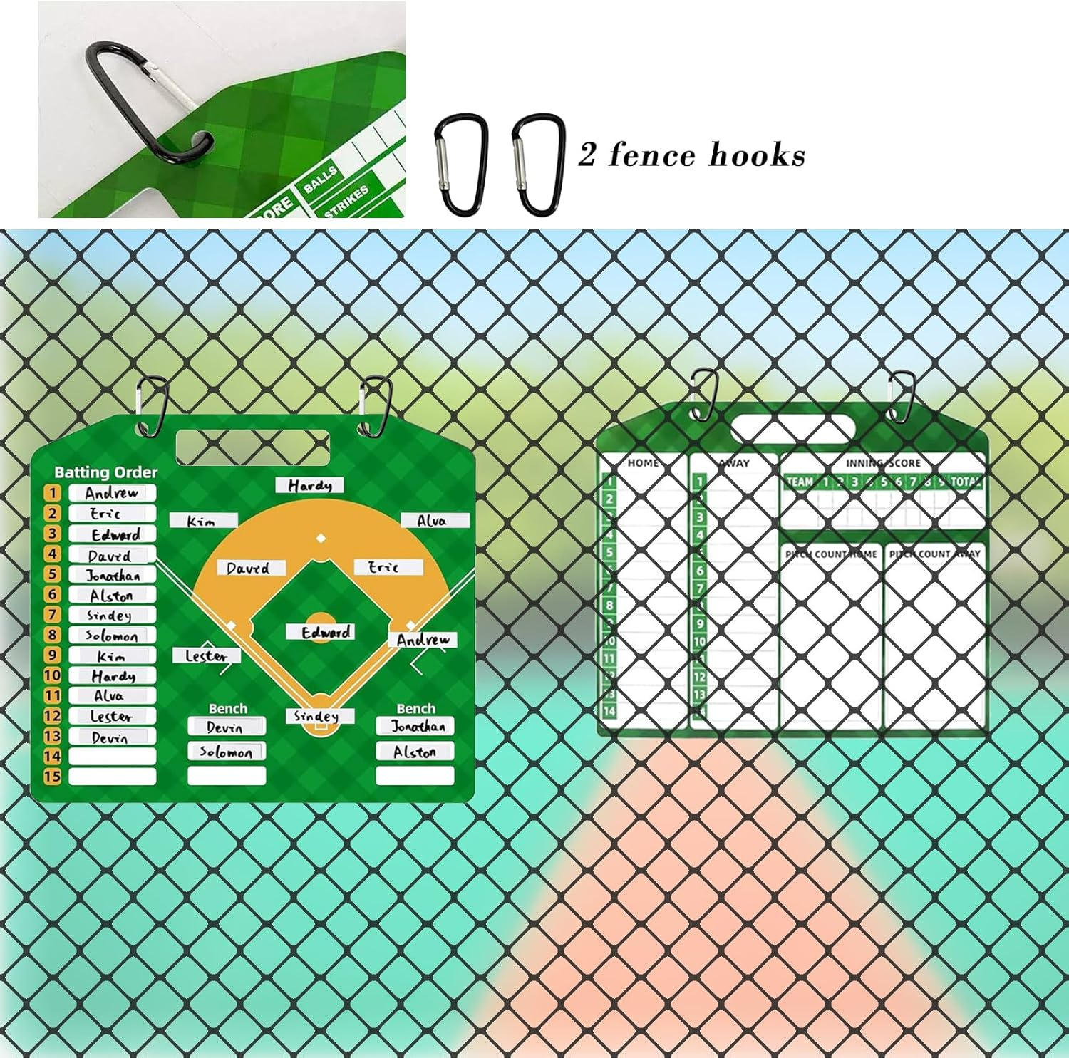 Baseball Lineup Board with Magnetic Surface | Sturdy Coaching Board | Pro Dugout Management System | Reusable Team Lineup Planner for Coaches image number 5
