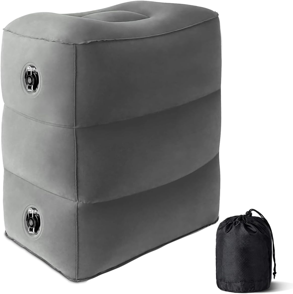 Baiao Inflatable Footrest Pillow for Airplane Travel, 3-Tier Height Adjustable for Sleeping, Suitable for Office, Home and Any Journey image number 3