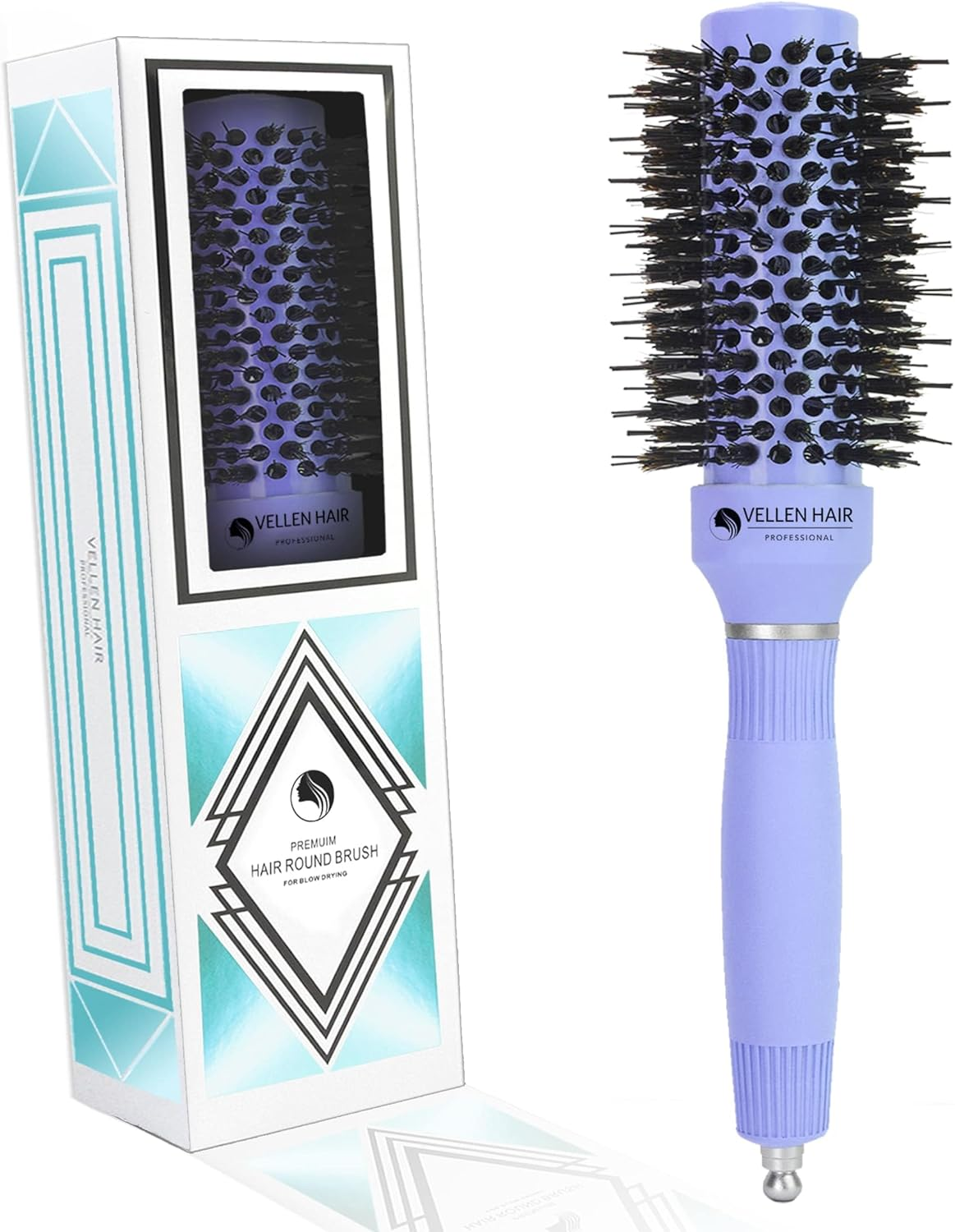 Large round Hot Curling Brush for Blow Dry Styling, Hair Brushes for Women, Curly Hair Brushes, Long Hair Brushes, Mini Hair Brushes (Violet, 1.3 Inch) image number 2