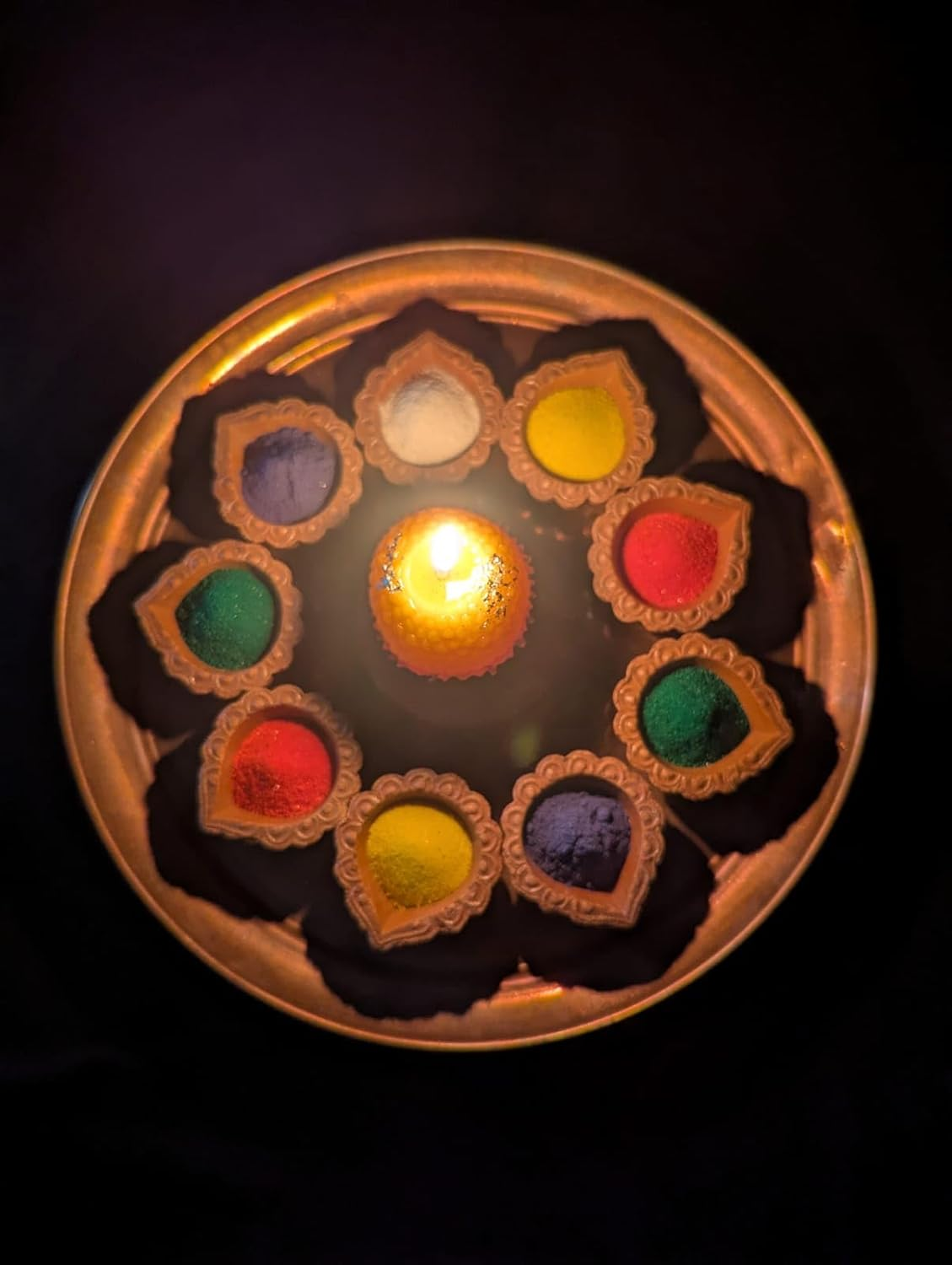 Decorative Laddoo Candles, Traditional Indian Style, Yellow, Set of 4