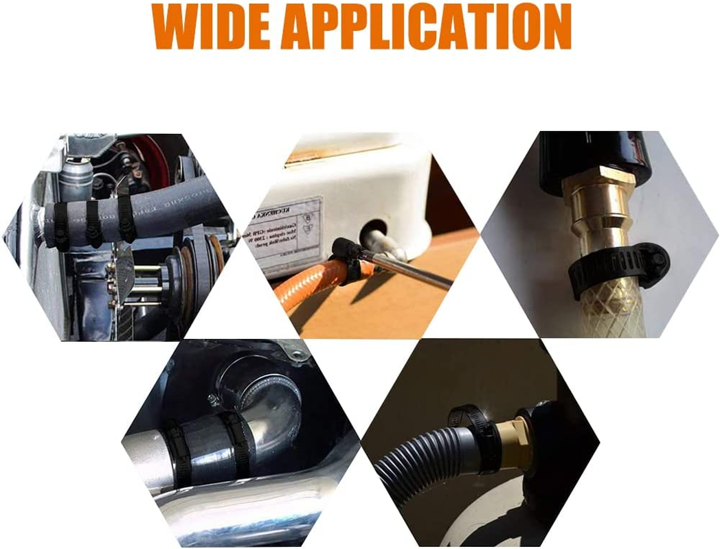 ISPINNER 4Pcs 4 Inch Stainless Steel Adjustable 78-102Mm Size Range Worm Gear Hose Clamp, Fuel Line Clamp for Plumbing, Automotive and Mechanical Application (Black) image number 5