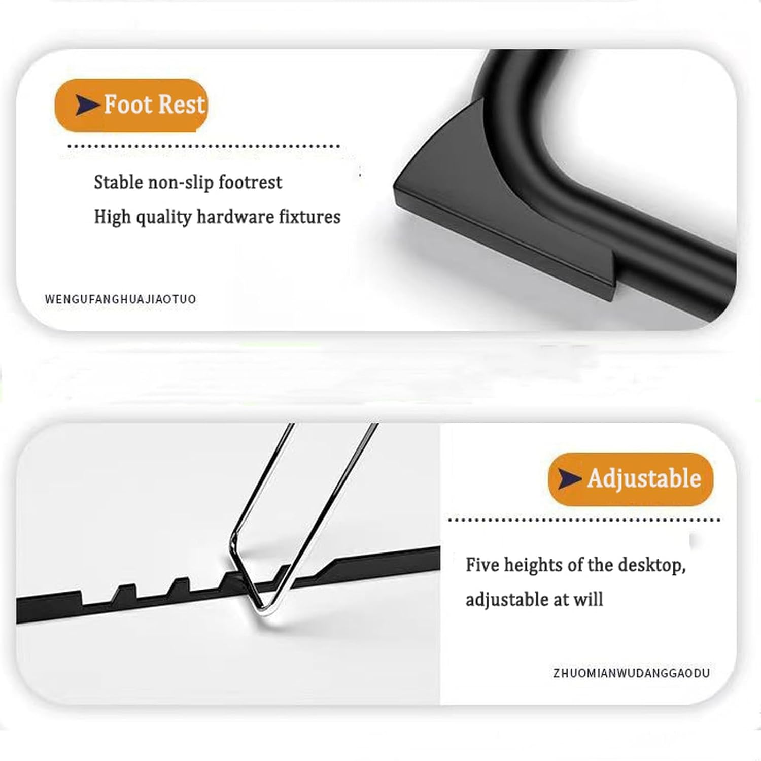 Hbluefat Folding Laptop Desk, 21.5 Inches Wood Breakfast Serving Bed Couch Tray with Adjustable Tilting Top and Cup Holder, Portable Lap Stand for Reading Writing Eating (Walnut) - White image number 3