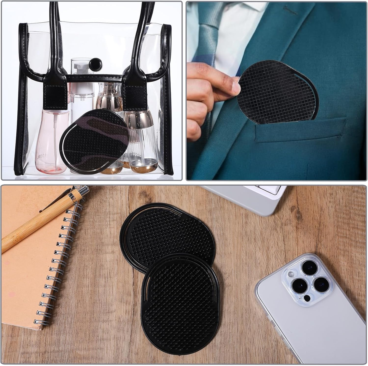 12Pcs Palm Combs for Men, Portable Pocket Hand Comb for Men Soft Shampoo Comb Scalp Massage Brush for DIY Hair Styling Scalp Massage and Shower Hair Brush (3.74'' X 2.95'') image number 3