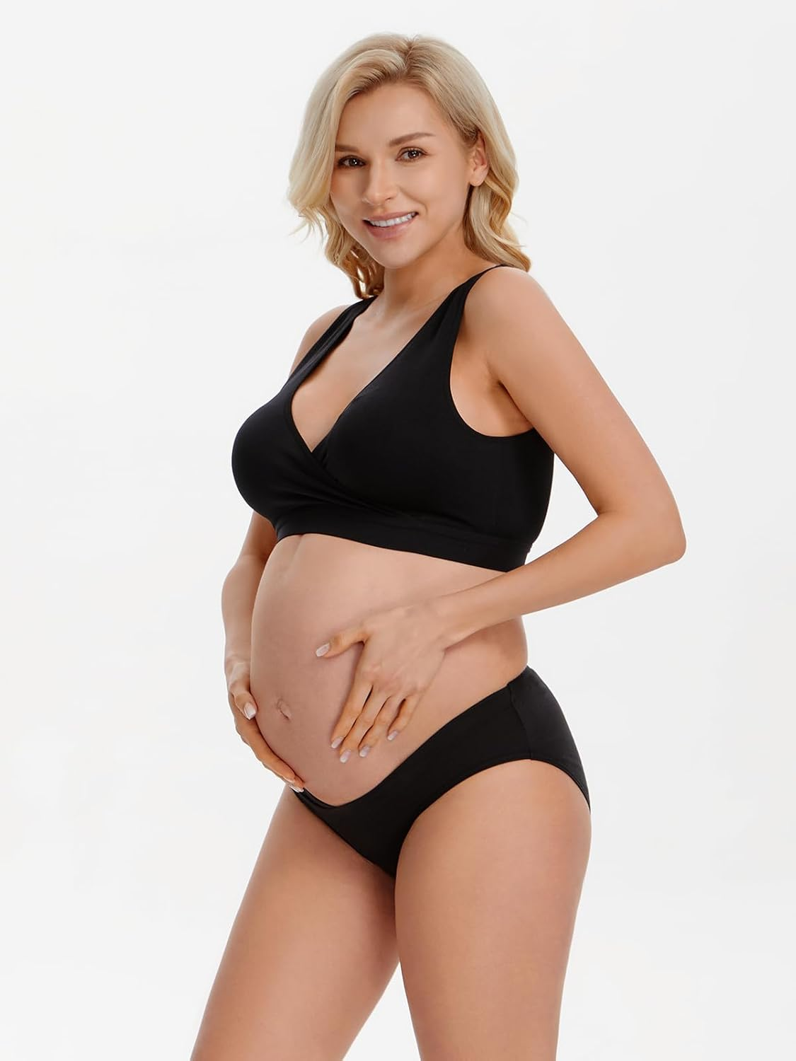 Angelhood 6 Pack Womens Cotton Maternity Underwear,Healthy Maternity Pregnancy Panties Postpartum Mother under Bump Underwear image number 4