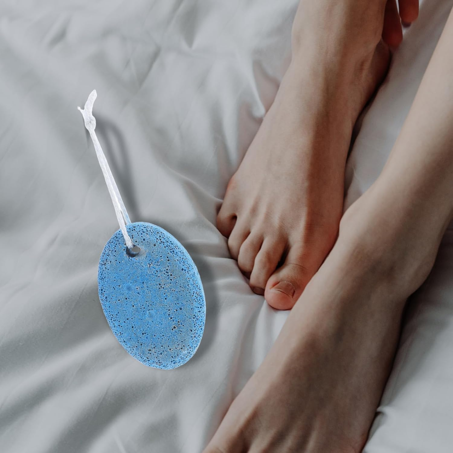 TIKODIDA Natural Blue Pumice Stone Foot Scrubber for Dead Skin Removal Oval Volcanic Foot File Pedicure Rasp and Heel Scraper Effective Corn Remover