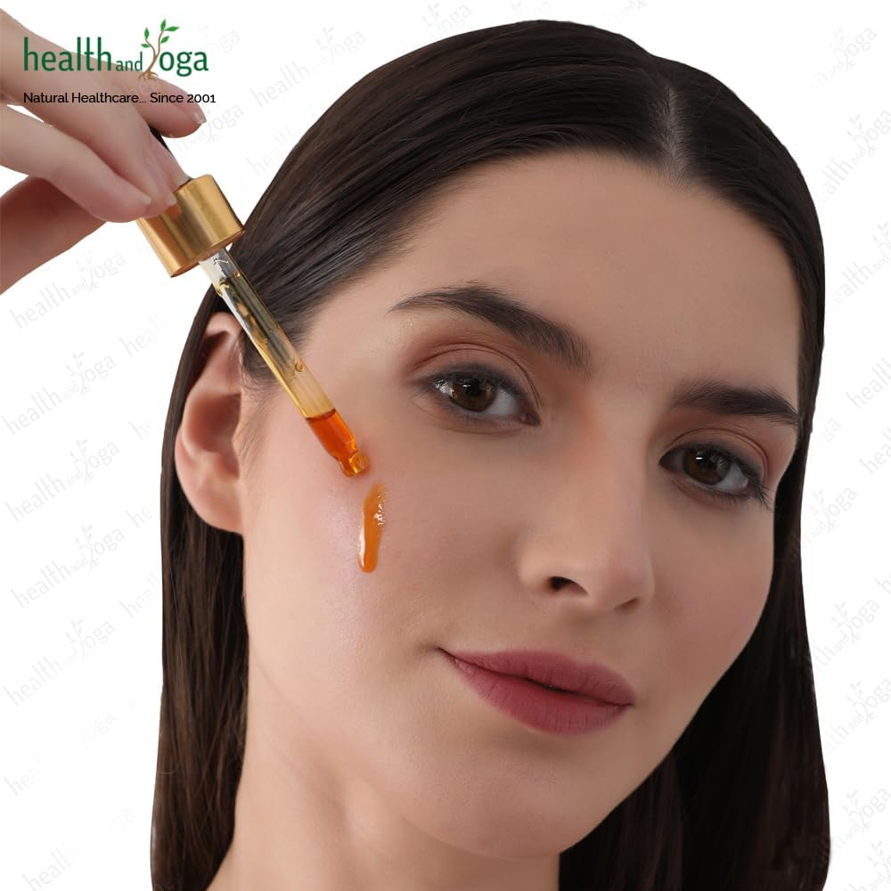 Healthandyoga Kumkumadi Face Glow Oil - 100% Ayurvedic - Boosts Glow & Brightens Skin - Anti-Aging - Reduces Dark Spots, Pigmentation - for All Skin Types - 30 Ml image number 6