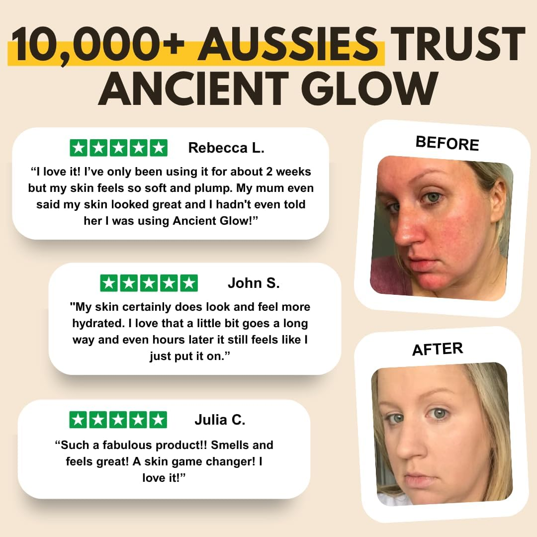 Ancient Glow Miracle Balm &ndash; Grass-Fed Tallow Balm with Honey Facial Moisturiser | 100% Natural Skincare | Deep Hydration for Dry, Sensitive, and Irritated Skin (Unscented 60G) image number 4