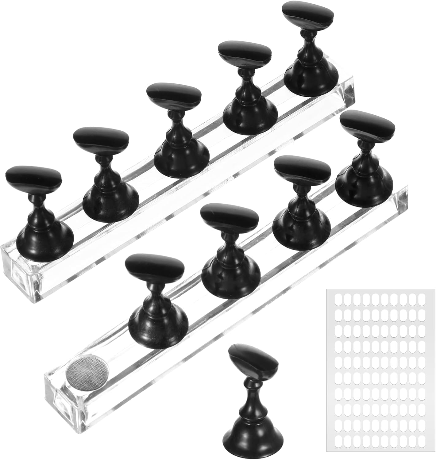 Piriuuo Pack of 2 Nail Stands, Acrylic Nail Stand for Press on Nails Display, Nail Practice Stand, Magnetic Nail Tips Holder, DIY Nail Art Stand, Nail Pressure Nail Stand for Manicure Tool image number 3