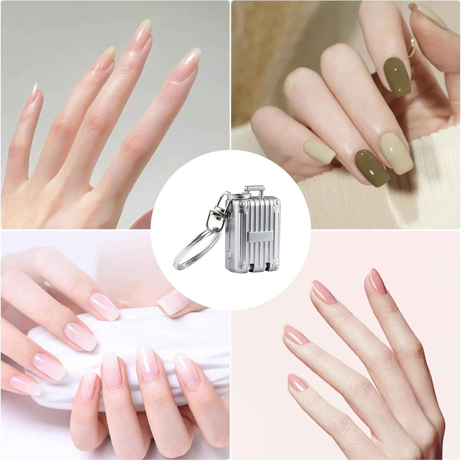 Nail Clipper Keychain | Suitcase-Shaped Keychain Nail Cutter Small,Women Fashion Accessory Manicure Trimmer for Polishing Nails for Travelling, Dormitory