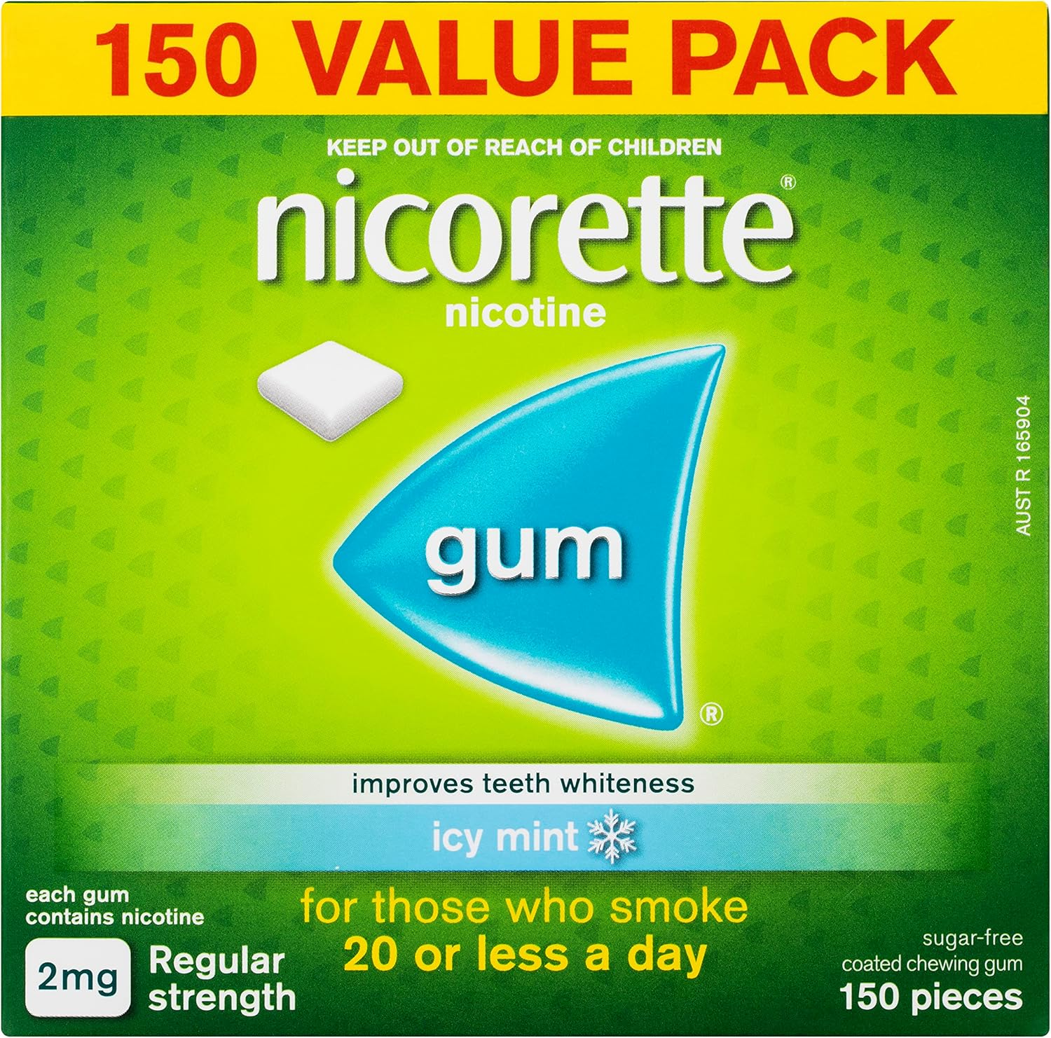 Nicorette Quit Smoking Regular Strength Nicotine Gum Icy Mint 150 Pack image number 5
