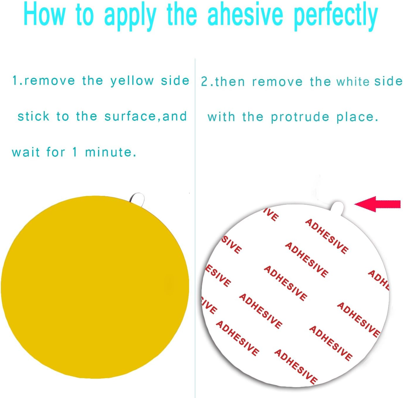 4 Pack 2.76"(70Mm) [EASY to PEEL OFF] Very High Bond Sticky Adhesive Replacement,Circle Double Sided Pads Gule for Dashboard / Windshield Suction Cup Car Phone Holder Cellphone Cradle Mounts (White) image number 5