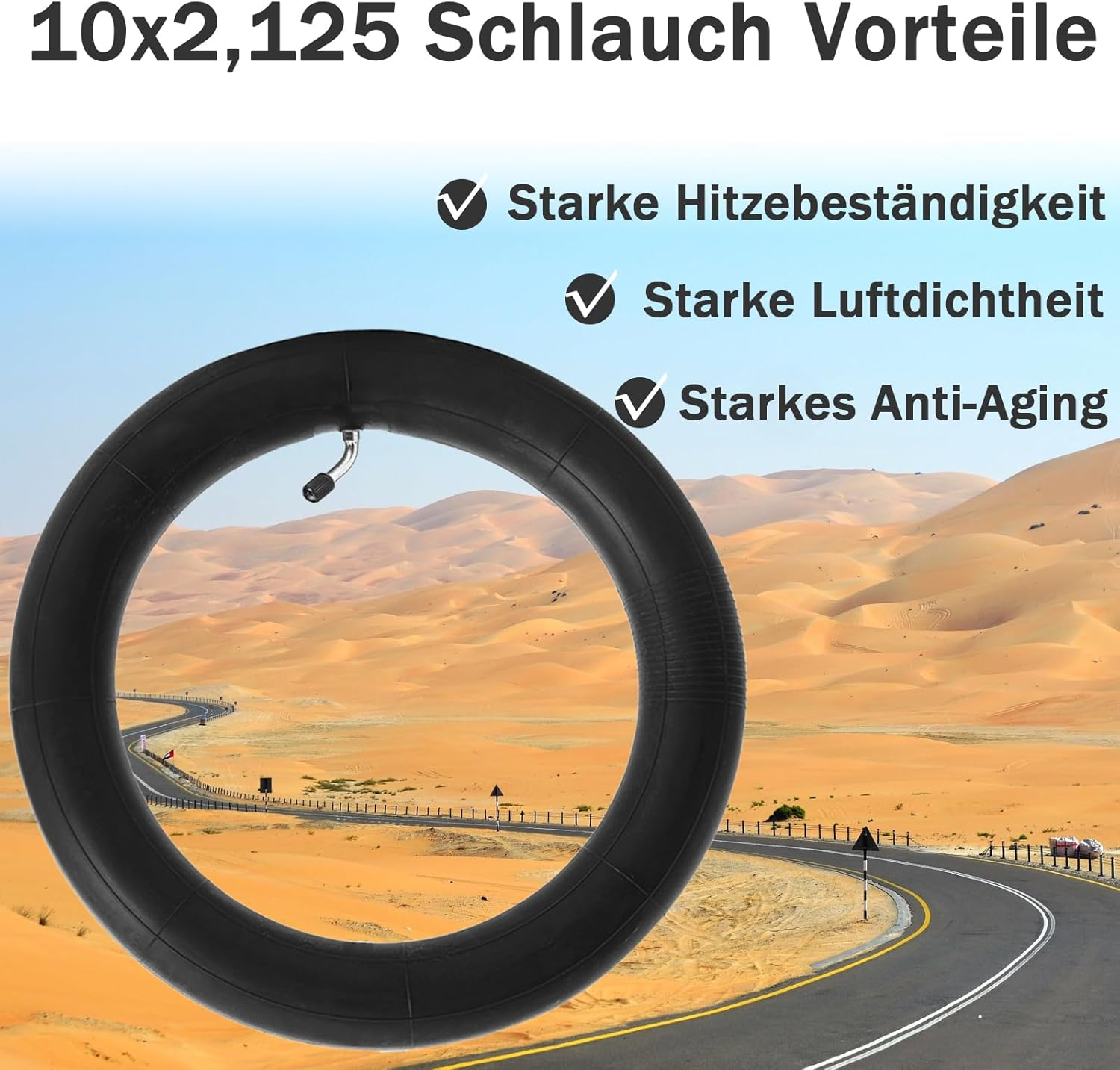 Pack of 2 10 X 2.125 Inner Tube 10 X 2.125 E Scooter Tyres 10 Inch for Ninebot F20/F25/F30/F40 Electric Scooter image number 2