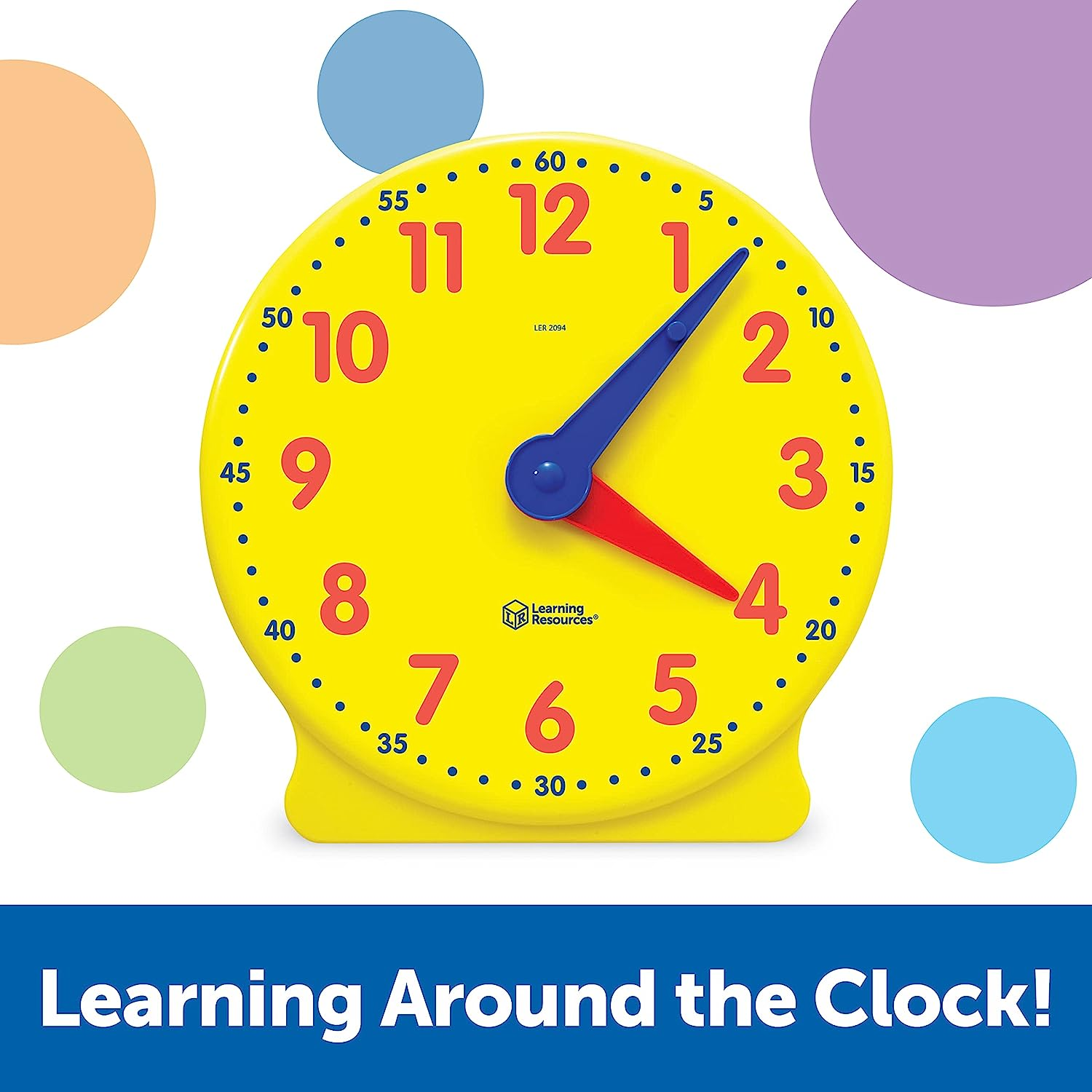 Learning Resources Big Time Learning Clock, Analog Clock, Homeschool, 12 Hour, Basic Math Development, Ages 5+ image number 2