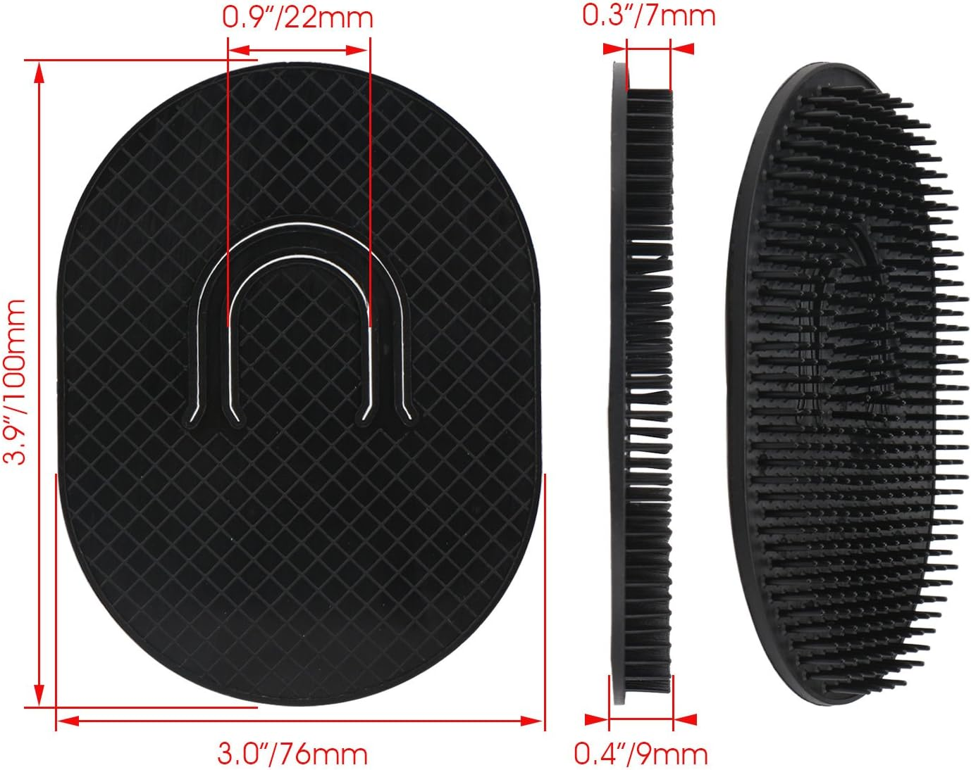 Segbeauty Portable Mens Pocket Brush, Shampoo Comb, Scalp Massager Hair Brush Beard Comb Palm Comb for Travel, Pet Grooming Brush Set Short Hair Dog Brush Cat Grooming image number 2