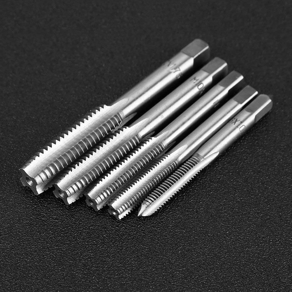 Metric Tap & Die Set Tap and Die Set, 12Pcs M6- Screw Nut Thread Taps Dies with Wrench Handle Hand Tool Kit image number 2