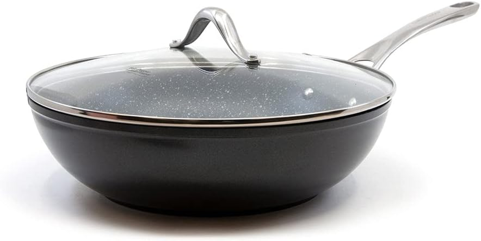 Salt&Pepper Tan-Ium Wok with Glass Lid 28Cm - Frying Pans