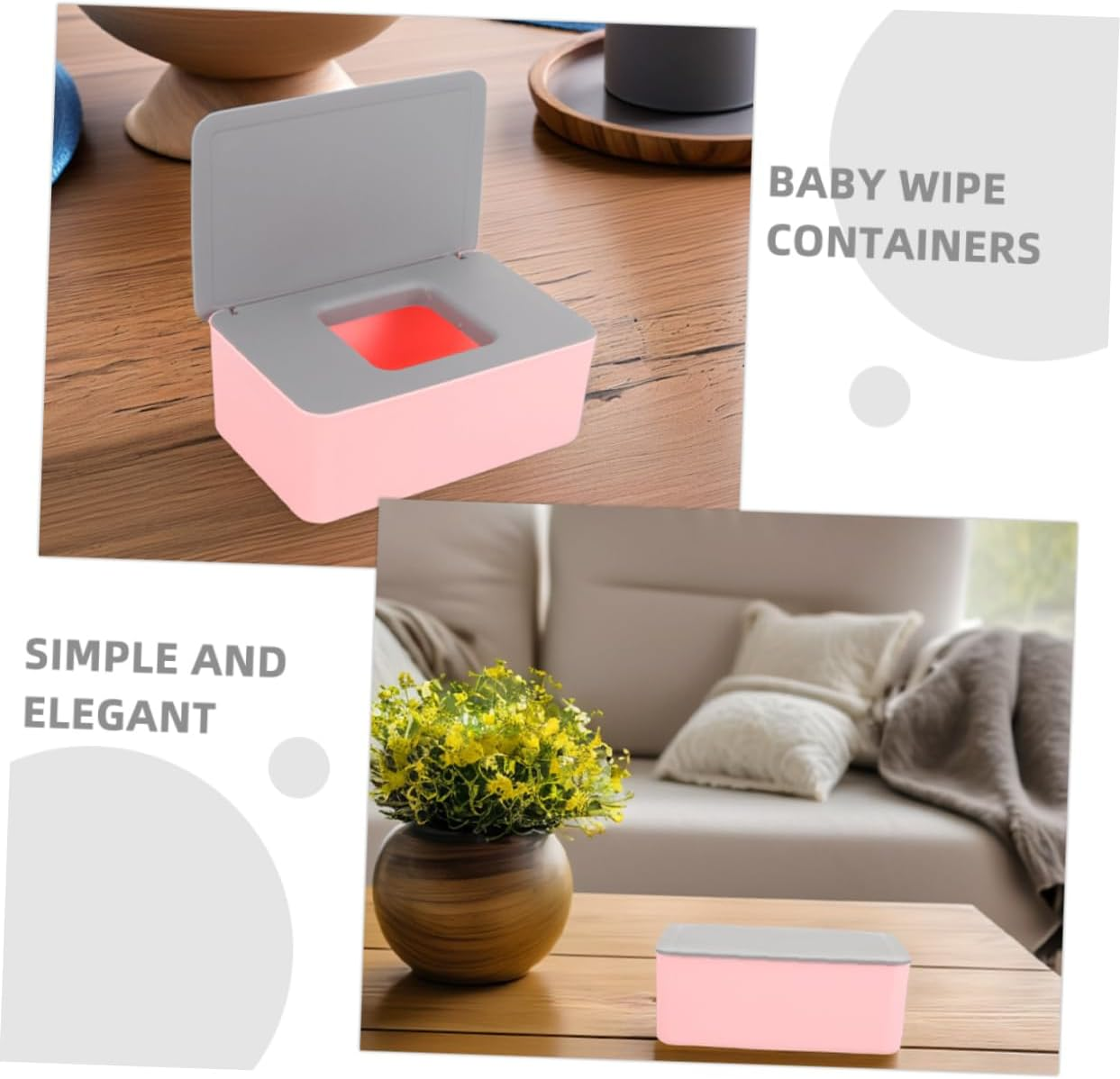 LABRIMP 2Pcs Refillable Wet Wipes Box Lid Portable Wet Tissue Organizer Sealable Travel Wipe Holder Home Travel Napkin Case image number 6