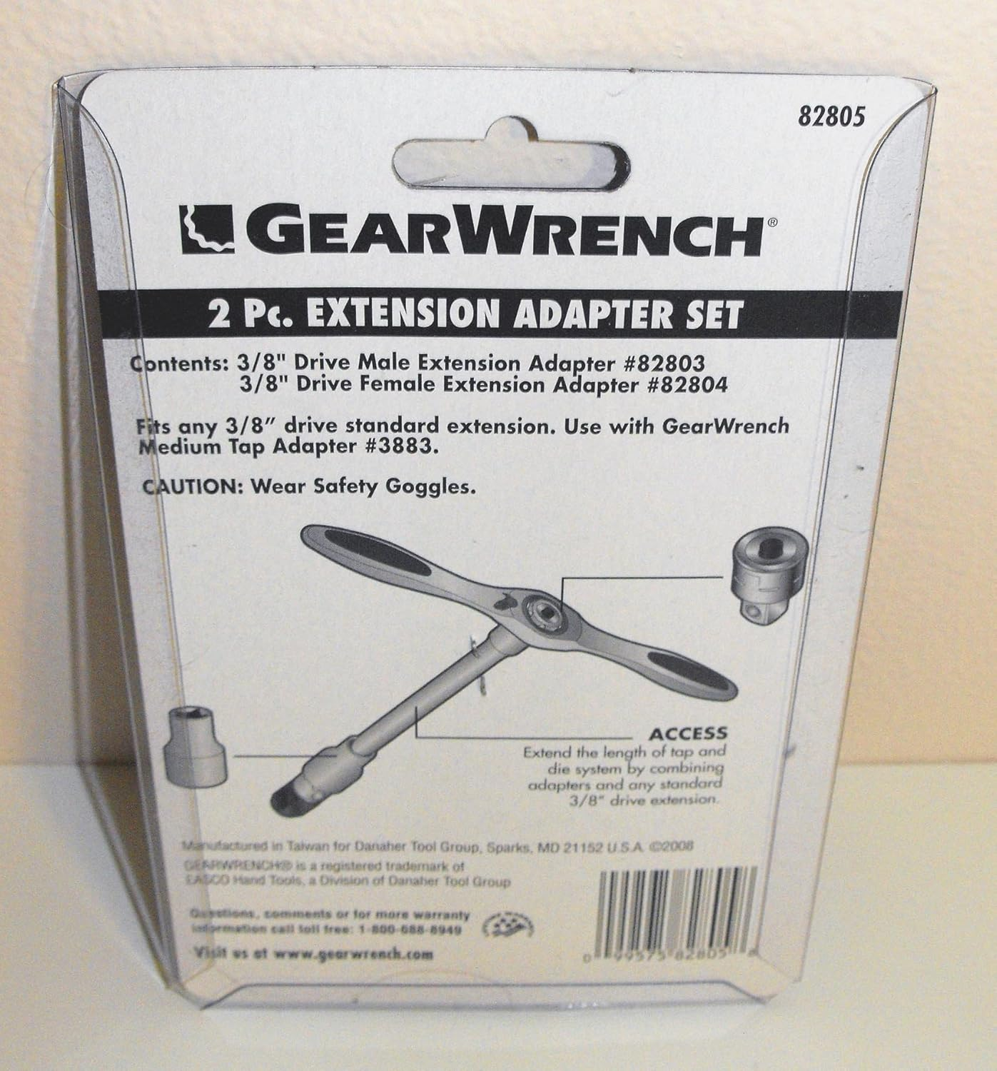 GEARWRENCH Drive Tap and Die Extension Adapter Set 2-Pieces, 3/8-Inch Size, 82805D image number 1