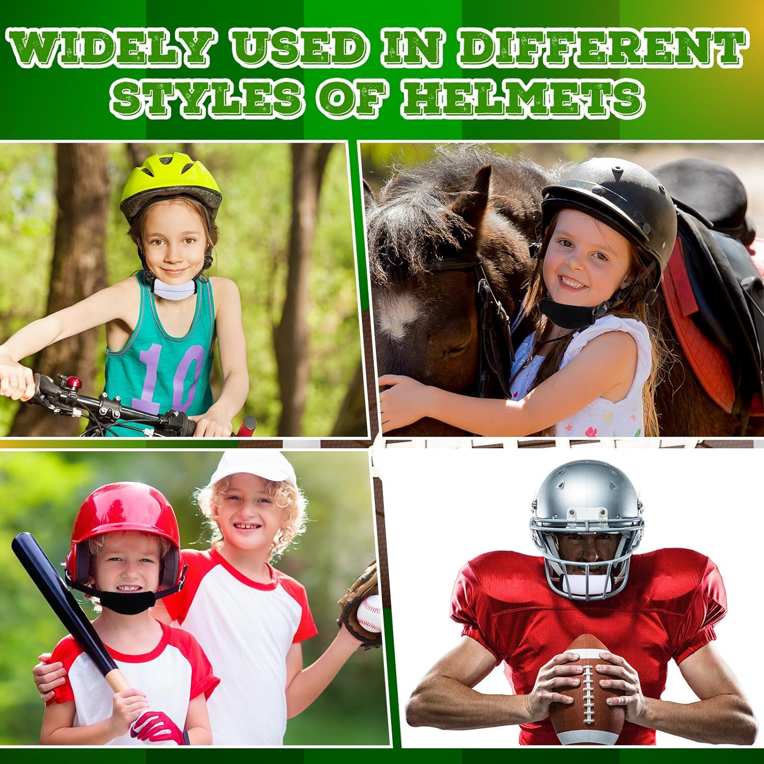 Libima 4 Pieces Small Size Football Chin Strap Cover Men'S Chin Strap Pad Helmet Pad image number 4