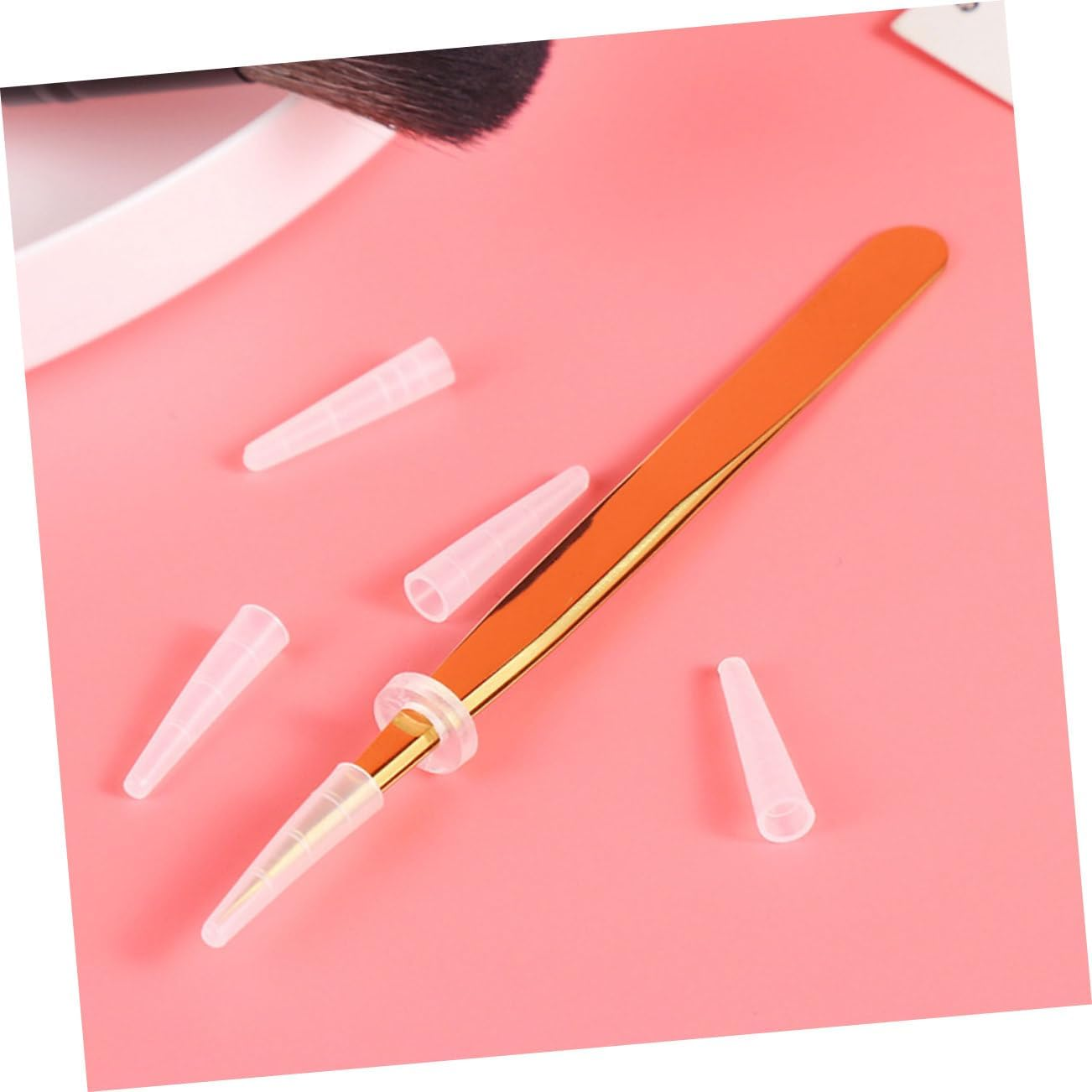 FOMIYES 50Pcs Tweezers Silicone Cover Caps Protective Sleeve for Eyelash Extension Precision Tool Suitable for Lash Technicians and Travel Use image number 2
