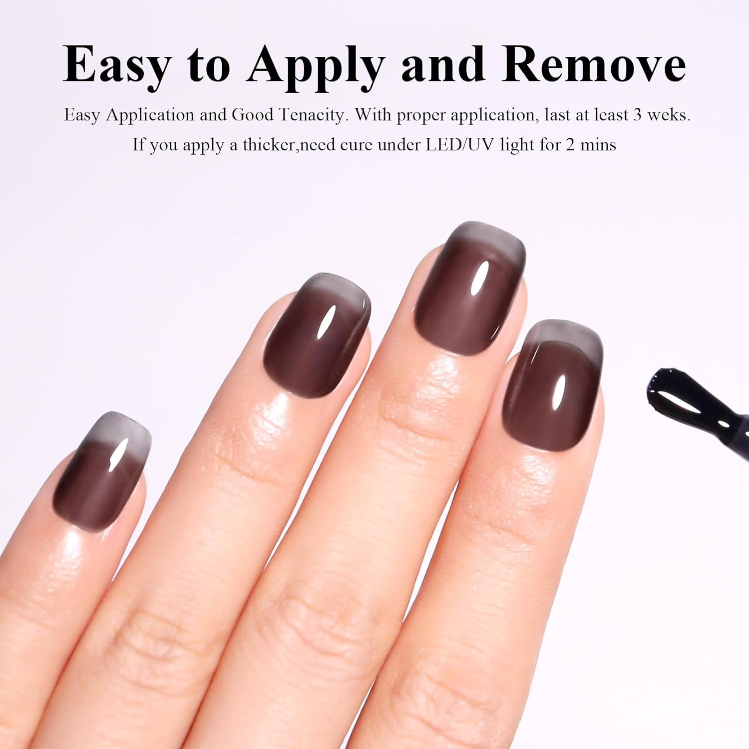 Imtiti Jelly Black Gel Nail Polish, Nude Black Gel Polish Translucent Colour UV/LED Soak off Nali Polish for Winter and Spring 1 Piece 15 Ml image number 1