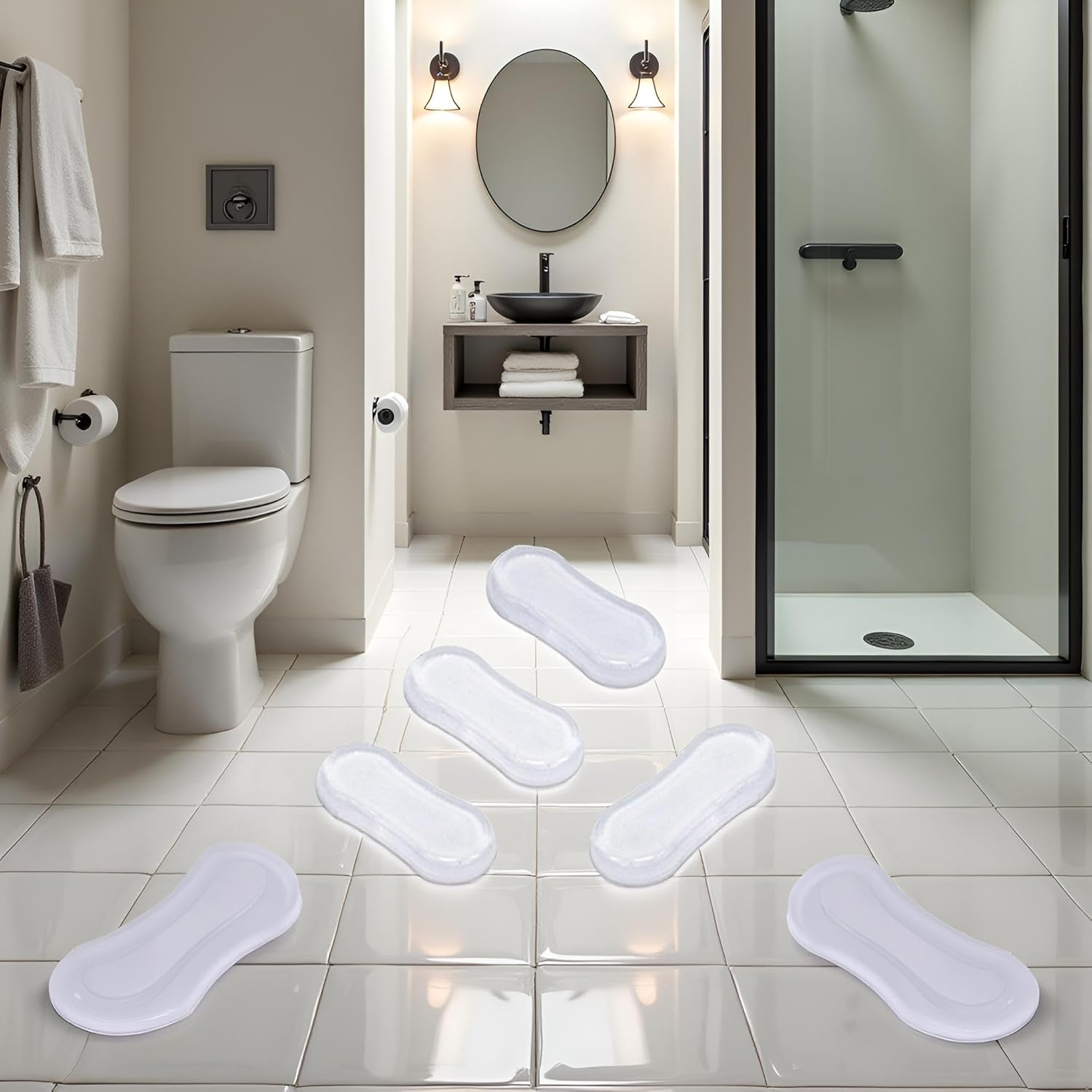 4 Pcs Transparent Toilet Seat Bumper Set, Silicone Strong Adhesive Toilet Seats Lid Bumpers, Toilet Seat Buffers Toilet Lid Rubber Pads For, Home, Hotel and Hospital Toilets, Adhesive Lid Buffers