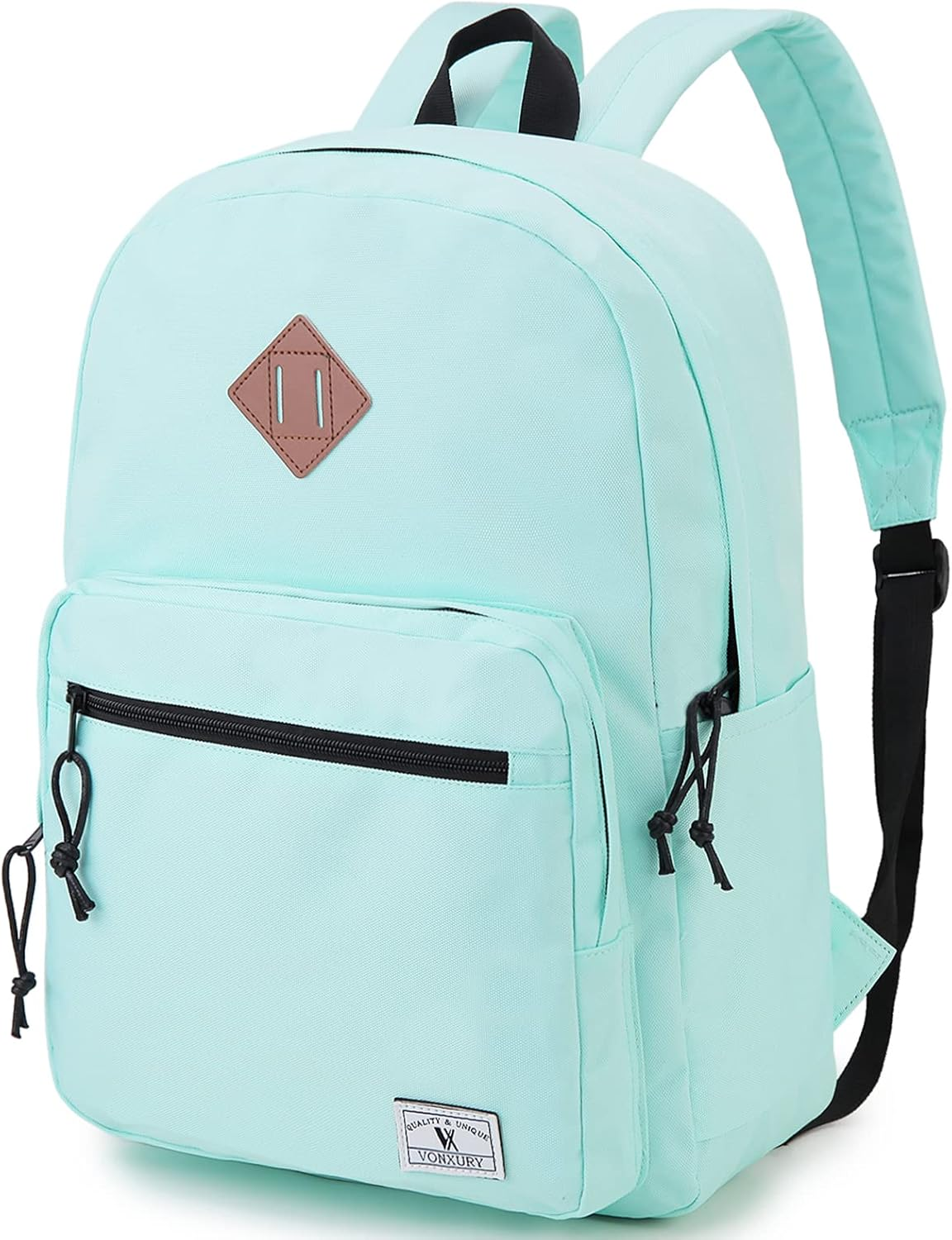 VX VONXURY School Backpack for Men Women,Lightweight Classic Basic Bookbag Simple Kids Black Backpack for College Travel image number 5