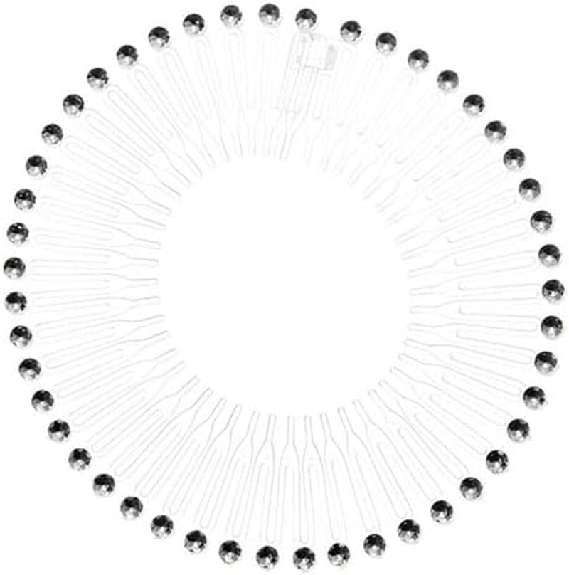 Full Circular Rhinestones Stretch Comb Flexible Circle Combs Hairband Holder Head Band Party Hairdressing Headwear Rose Red