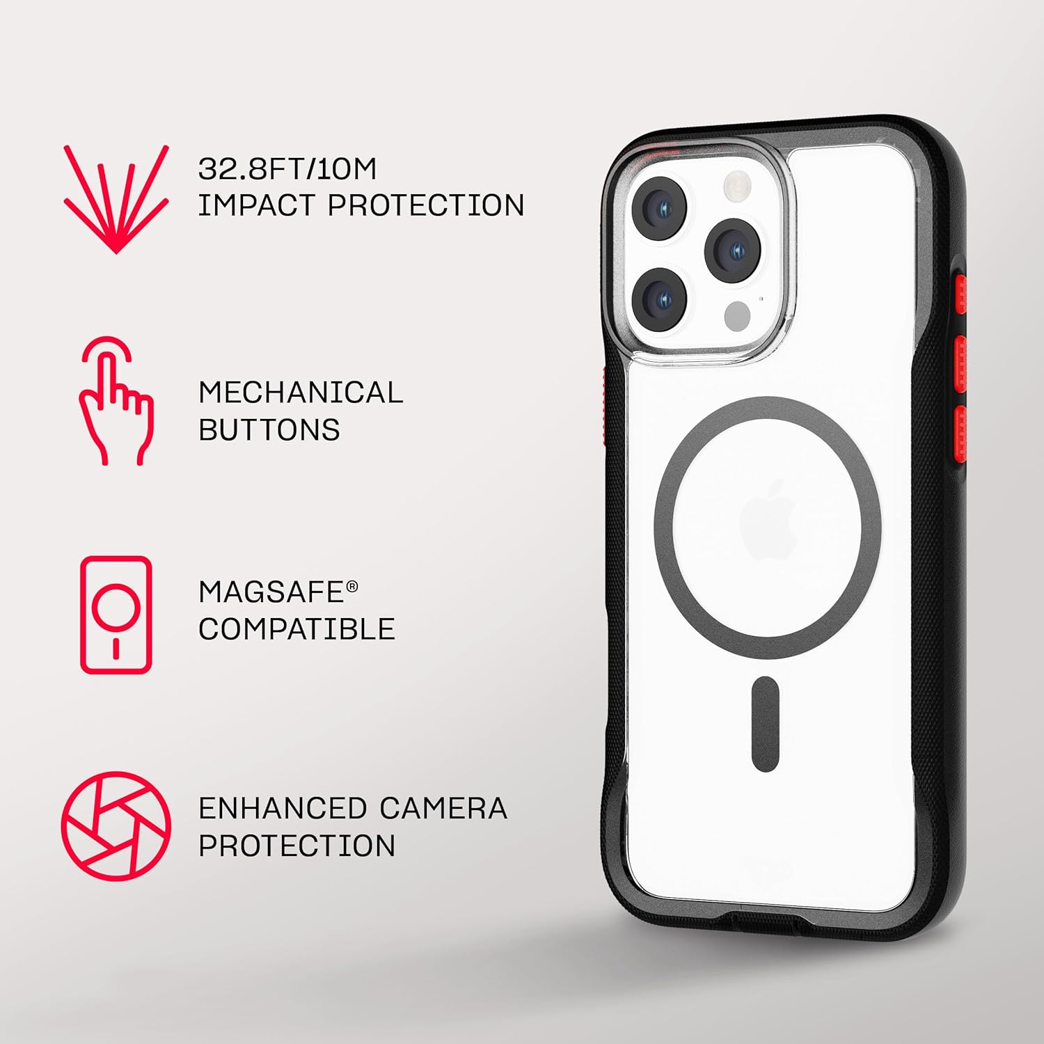 Tech21 Evopro for Iphone 16 Pro Max Compatible with Magsafe - Impact Protection Case 21X Military Standard Tested - in Clear/Black image number 1