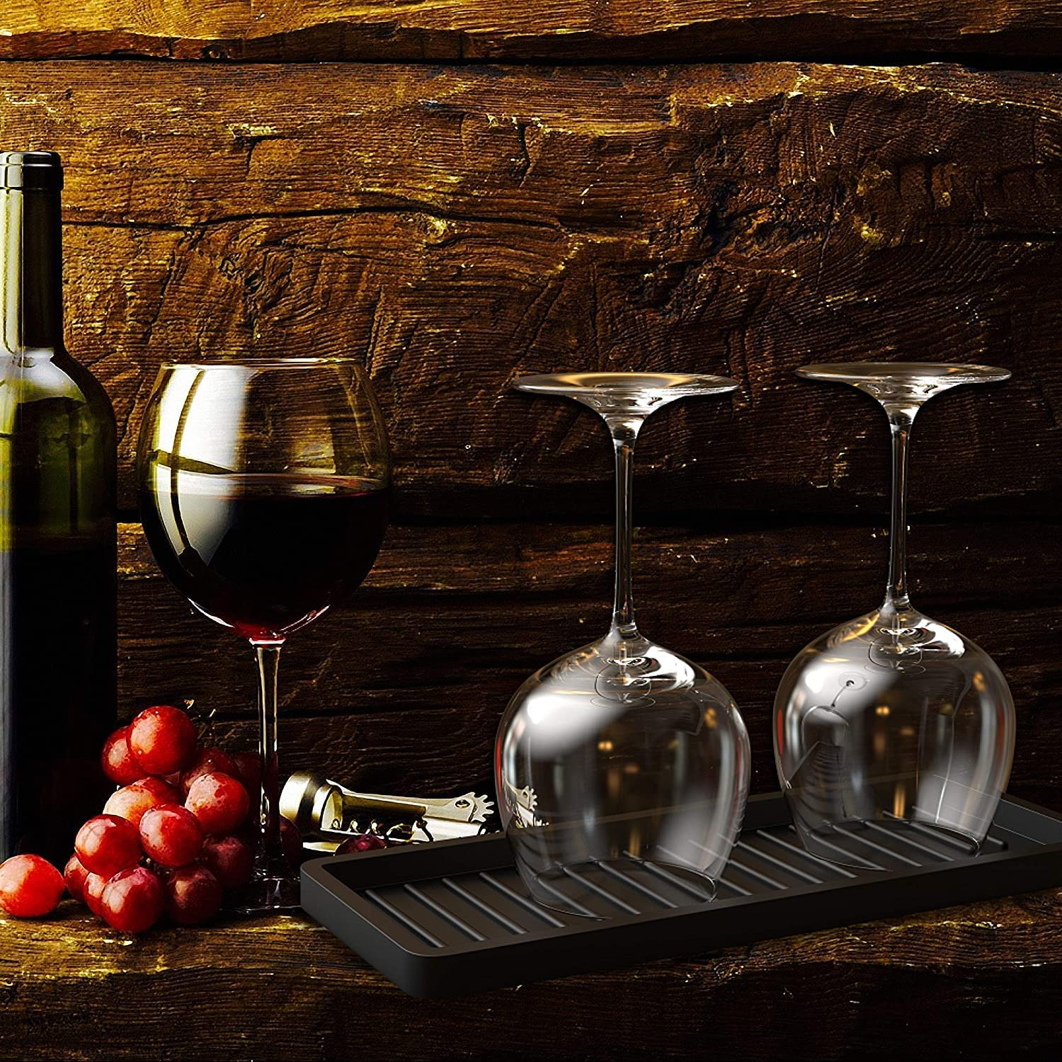 2 Pack Thick Silicone Sponge Holder Kitchen Silicone Soap Tray Sink Tray Bathroom Sink Organizer for Sponge Dish Caddy Dispenser Scrubber Spoon Holder and Other Dishwashing Accessories (Black) image number 3