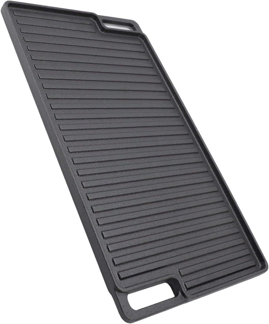 Rectangular Cast Iron Grill Plate, Non Stick Reversible Grill Plate with Handles, Sturdy Heavy Duty Double Burner Griddle for Indoor Stovetop or Outdoor Camping BBQ image number 6