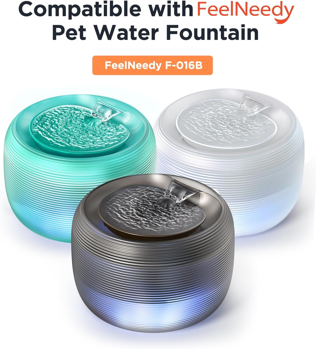 FEELNEEDY 6 Pack Cat Fountain Replacement Filter for Pet Water Fountain for 84 FL Oz/2.5 L Cat (F-016B) image number 5
