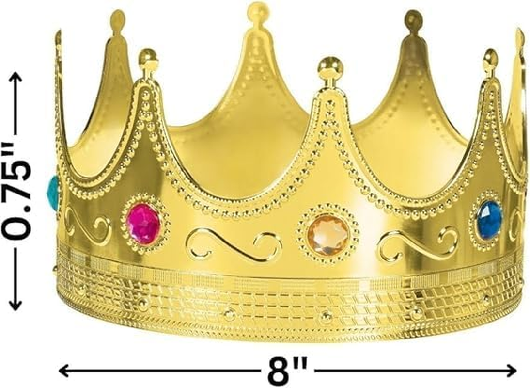 Luxurious Gold Royal Crowns - 0.75" X 8" (1 Pc) - Perfect for Parties, Regal Decor & Royalty-Themed Events