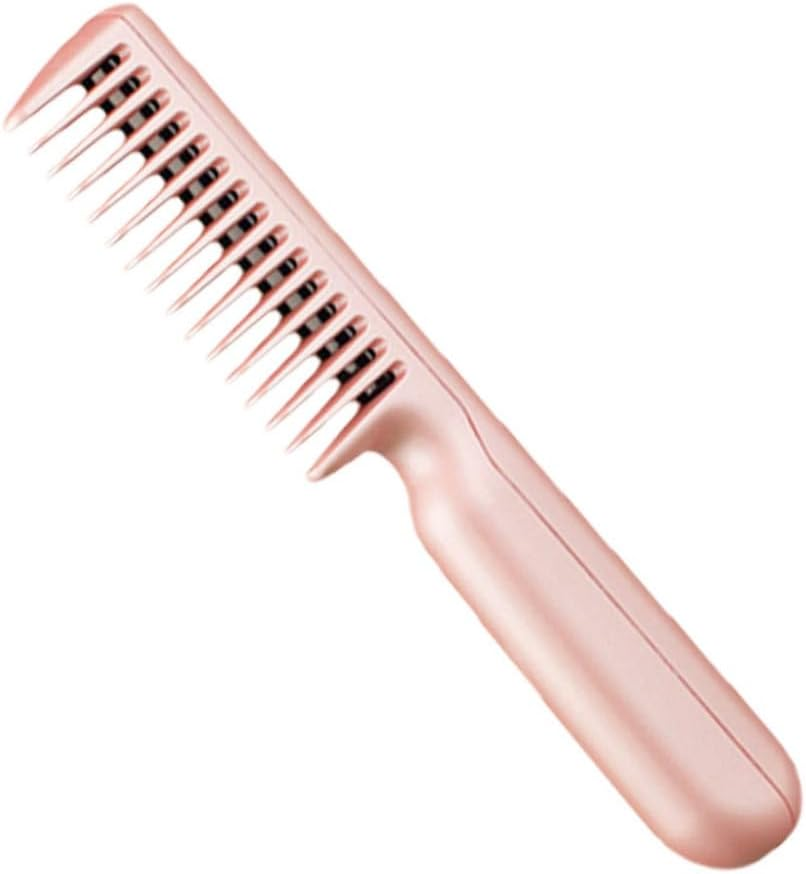 VINTORKY Unisex Rechargeable Hair Straightener Brush Portable Mini Comb Dual Function Straightener Pink image number 3