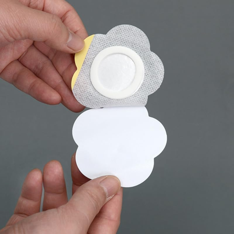 100PCS Castor Oil Pack Wrap for Belly Button, 3.14 Inch Self Adhesive Belly Button Patches, Organic Cotton Essential Oil Wraps, Highly Absorbent Castor Oil Patches for Work Sleep (Without Oil) image number 1