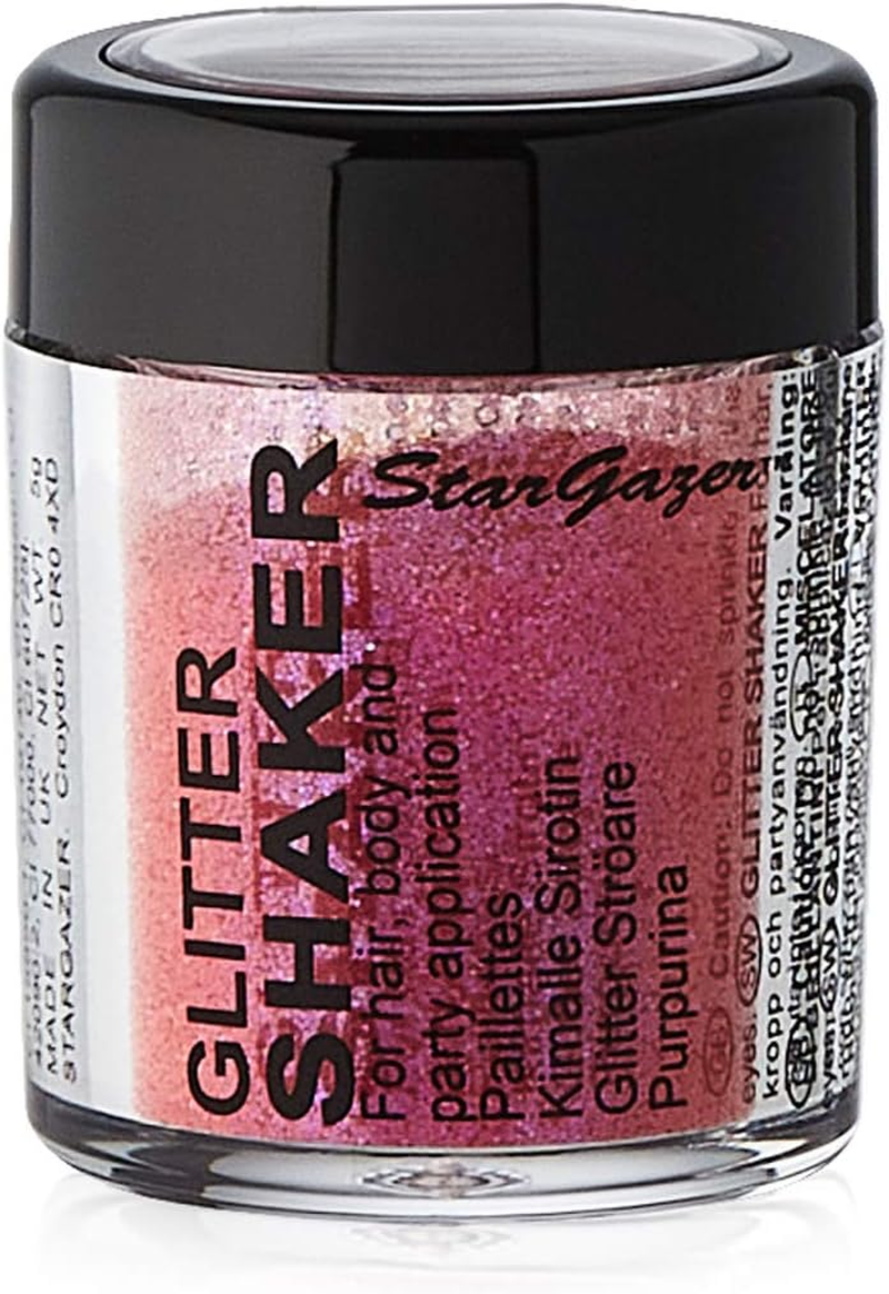 Glitter Shaker, Garnet. Cosmetic Glitter Powder for Use on the Eyes, Lips, Face, Body, Hair and Nails.