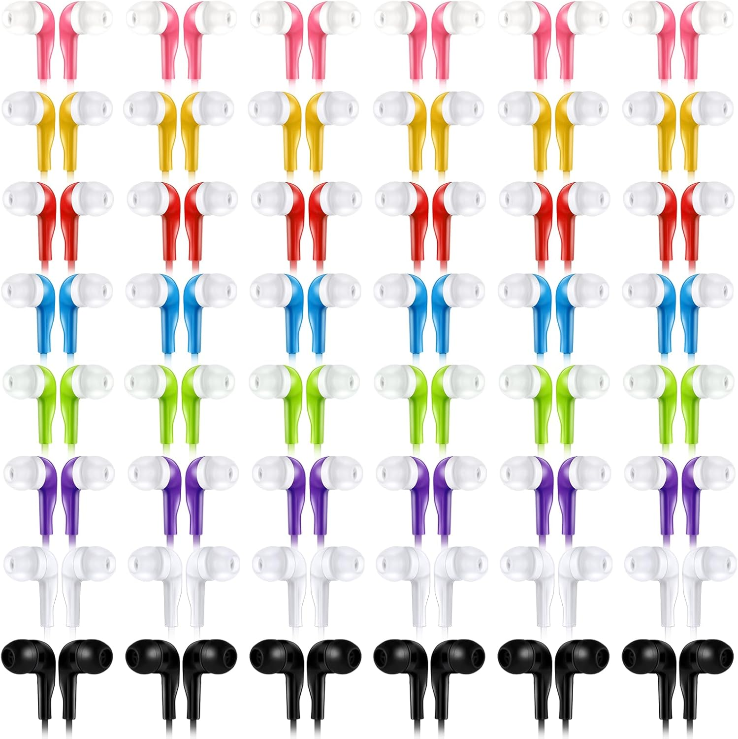 160 Packs Colorful Wired Earbuds, Colored Student Earphones with Individual Bag Disposable Headphones for Kids Children Students Classroom School Library Laptop, 8 Colors