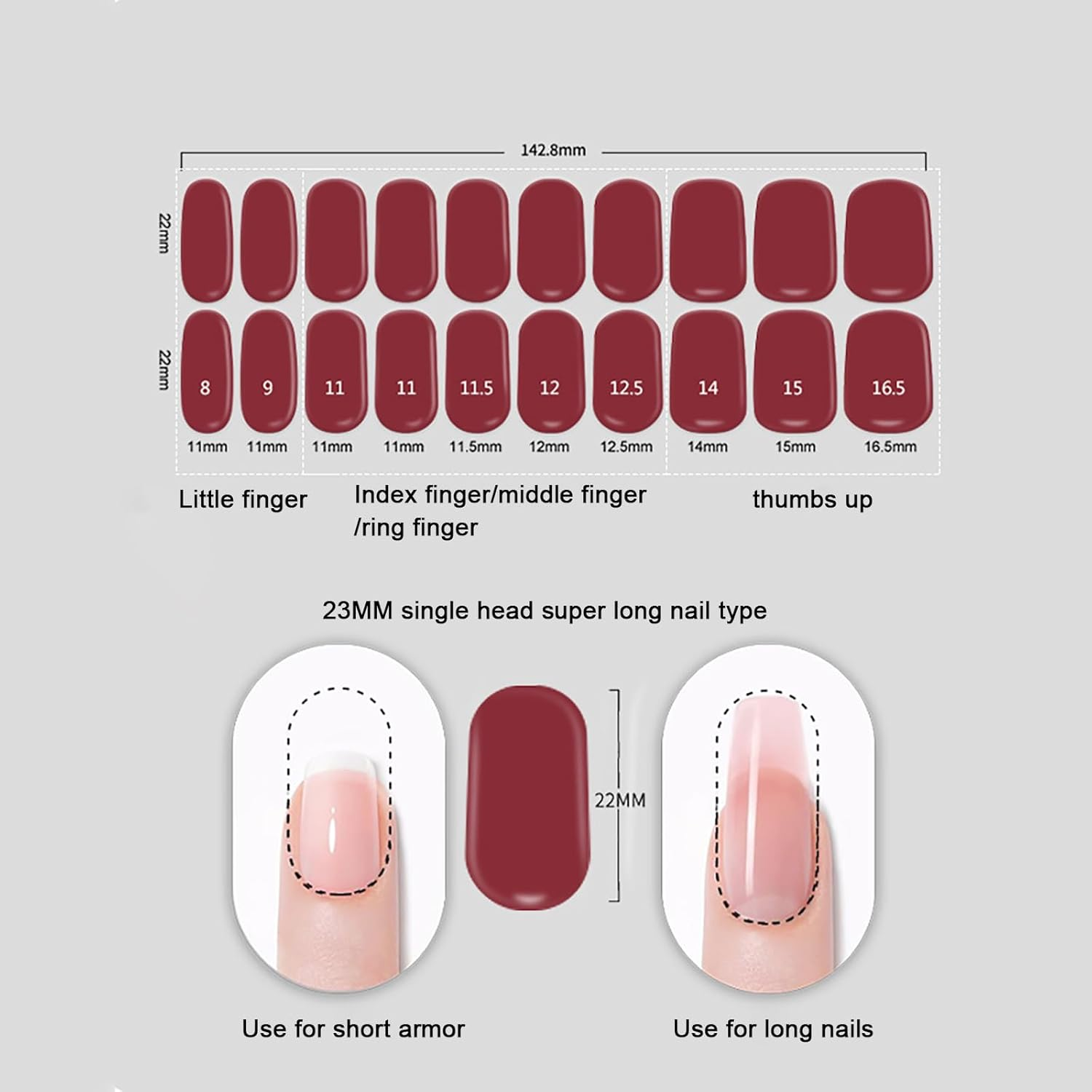 Joyeee Gel Nail Stickers Moon Star Semi Cured Gel Nail Strips Wraps UV/LED - Nails Art Design Salon Quality Decoration Accessories - 20Pcs