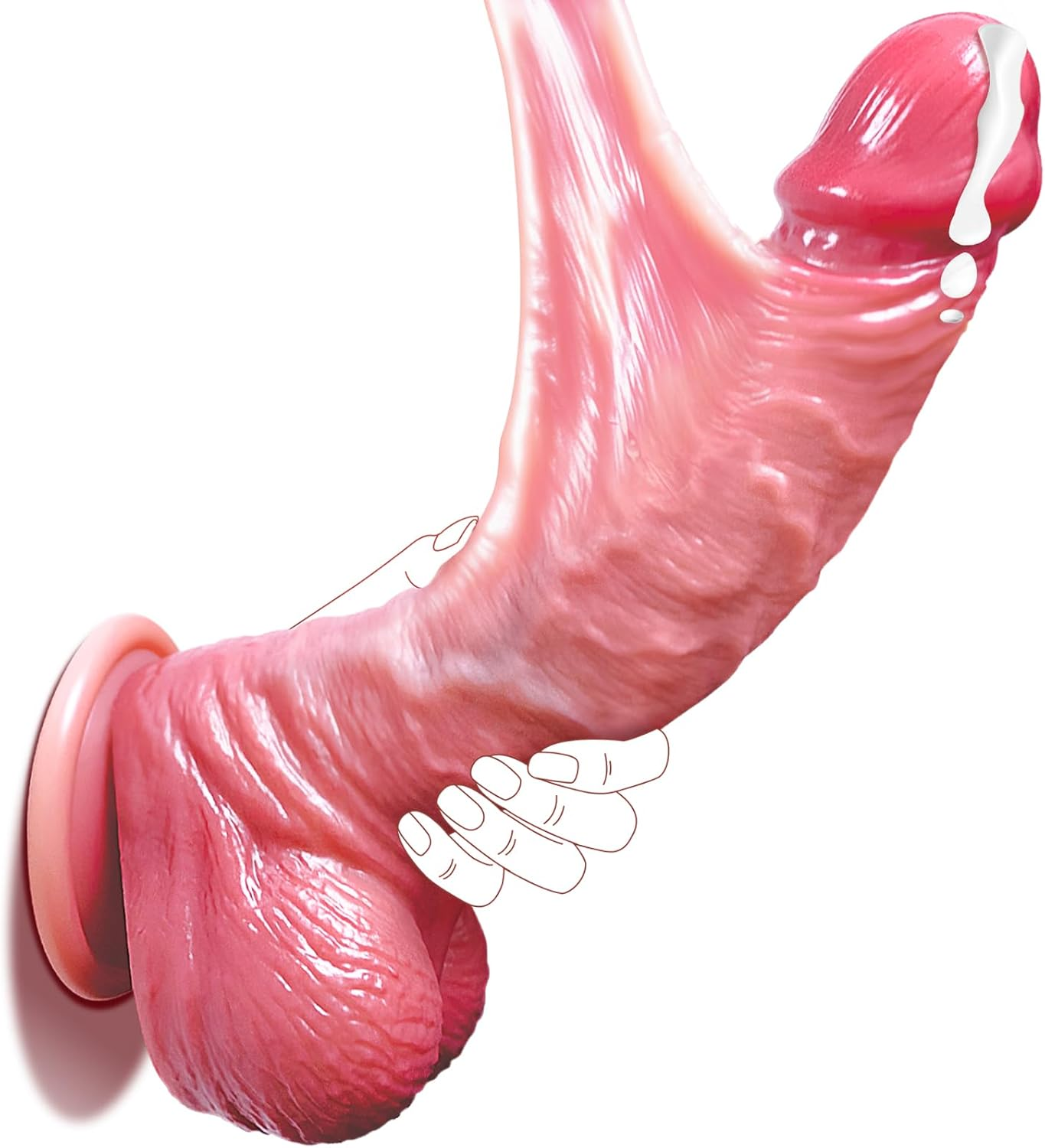 Realistic Dildo Sex Toys, 8.7 Inch Soft Silicone Dildos with Movable Testicles, Hands-Free Strong Suction Cup Anal Dildos Stimulator G Spot Dildo Fake Penis Adult Sex Toys for Women Men Couples image number 2