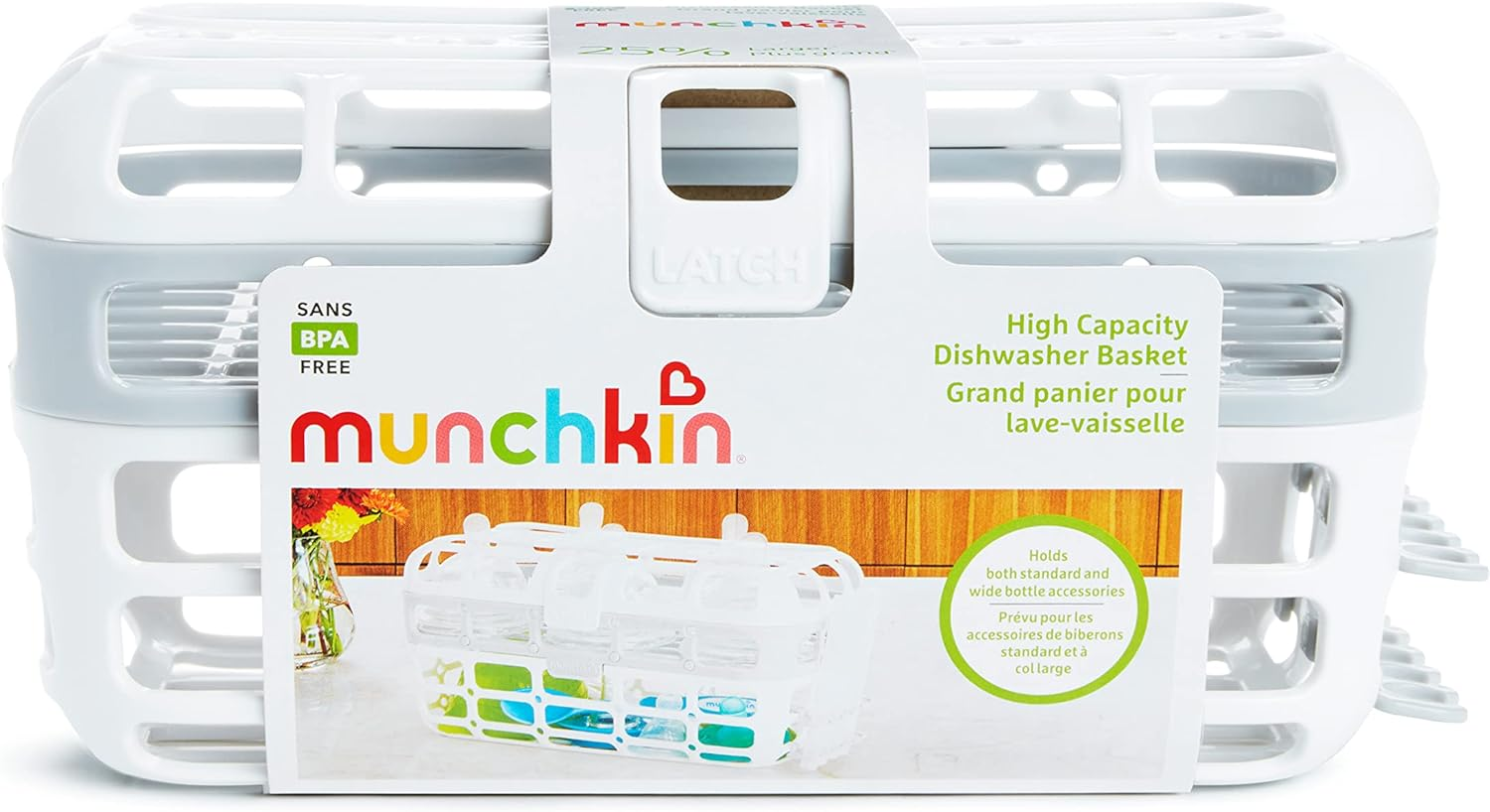 Munchkin&reg; High Capacity Dishwasher Basket, 1 Pack, Grey image number 2