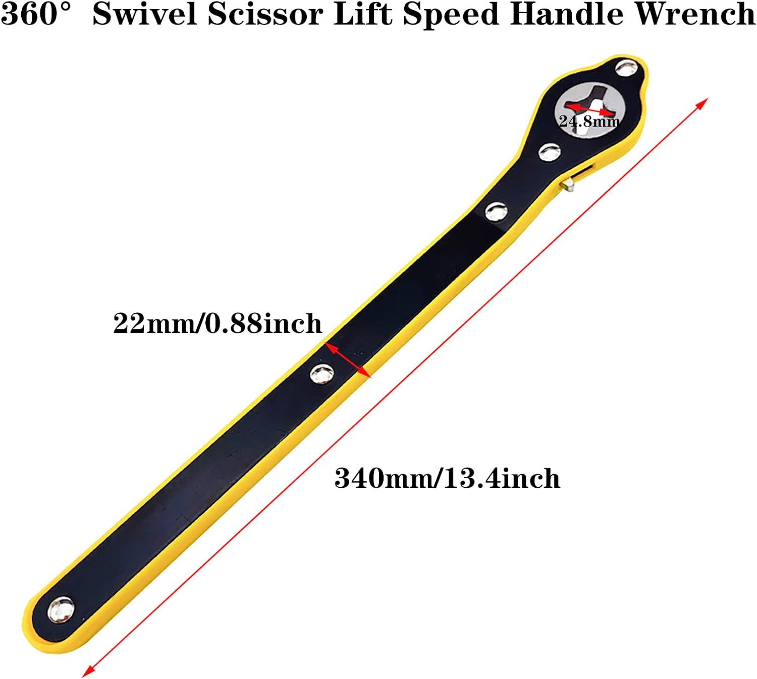 QISF 3Pcs Car Jack Wrench Set, 360&deg;Swivel Labor-Saving Car Jack Ratchet Wrench Cross-Shaped Hex-Shaped Rhombus-Shaped with Long Handle, Scissor Jack Lift Speed Handle Tool for Travel, Van, SUV & More image number 2