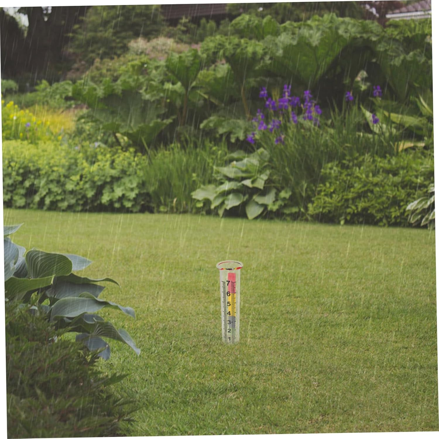 2Pcs Clear Scale Outdoor Rain Gauge for Garden Lawn Patio Accurate Freeze-Resistant Decorative Rain Water with Numbers Rainfall Measuring Tube image number 1