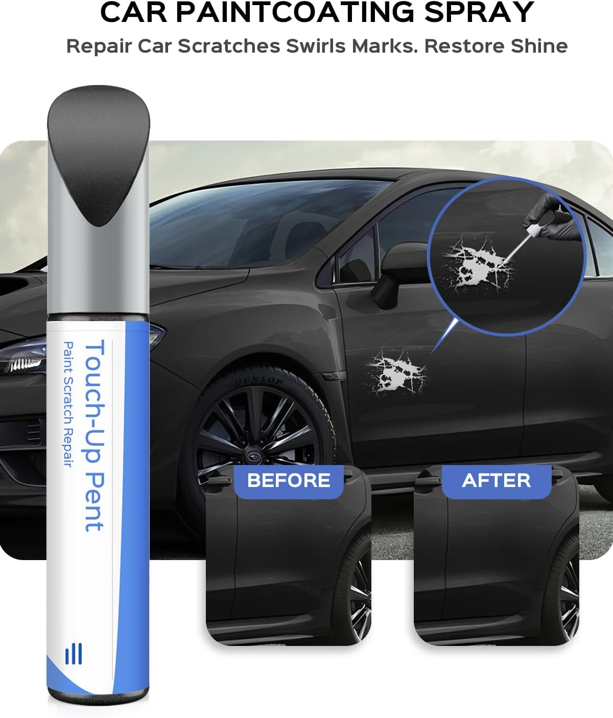 M3/P8Y Magnetite Gray Metallic Touch up Paint Compatible with Subaru Exact Match Chips and Nicks Touch Up image number 1