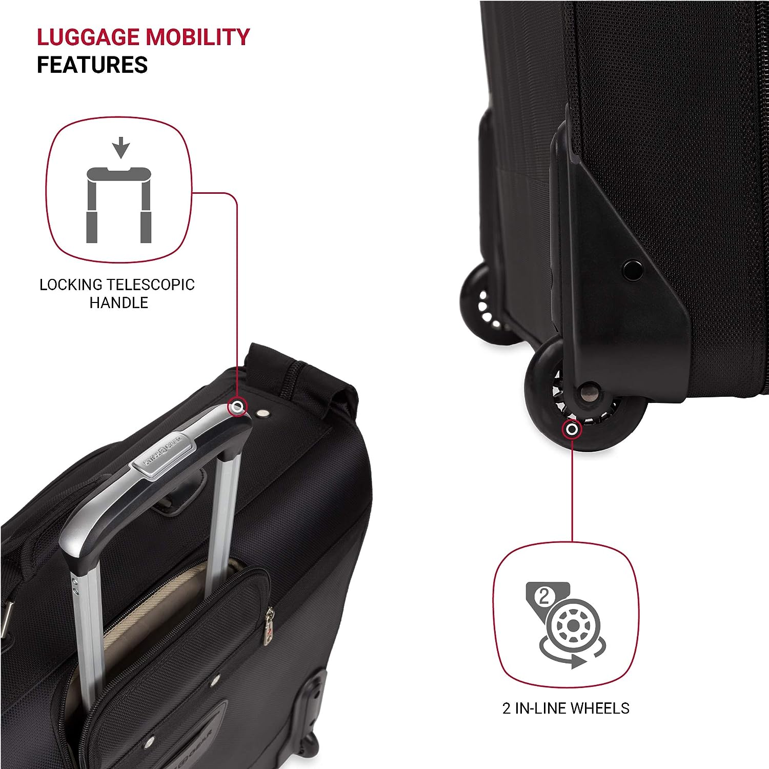 SWISSGEAR Premium Rolling Garment Bag | Bonus Hanging Feature | Men'S and Women'S Carry-On Luggage image number 6