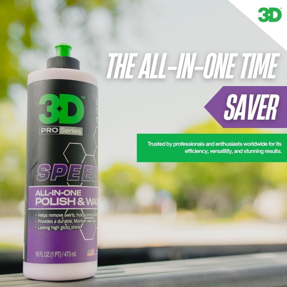 3D Speed All in One Polish/Wax - 16 Oz. | Clear Coat Car Polish and Wax in One | Paint Protection, Swirl Correction | Made in USA | All Natural | No Harmful Chemicals image number 5