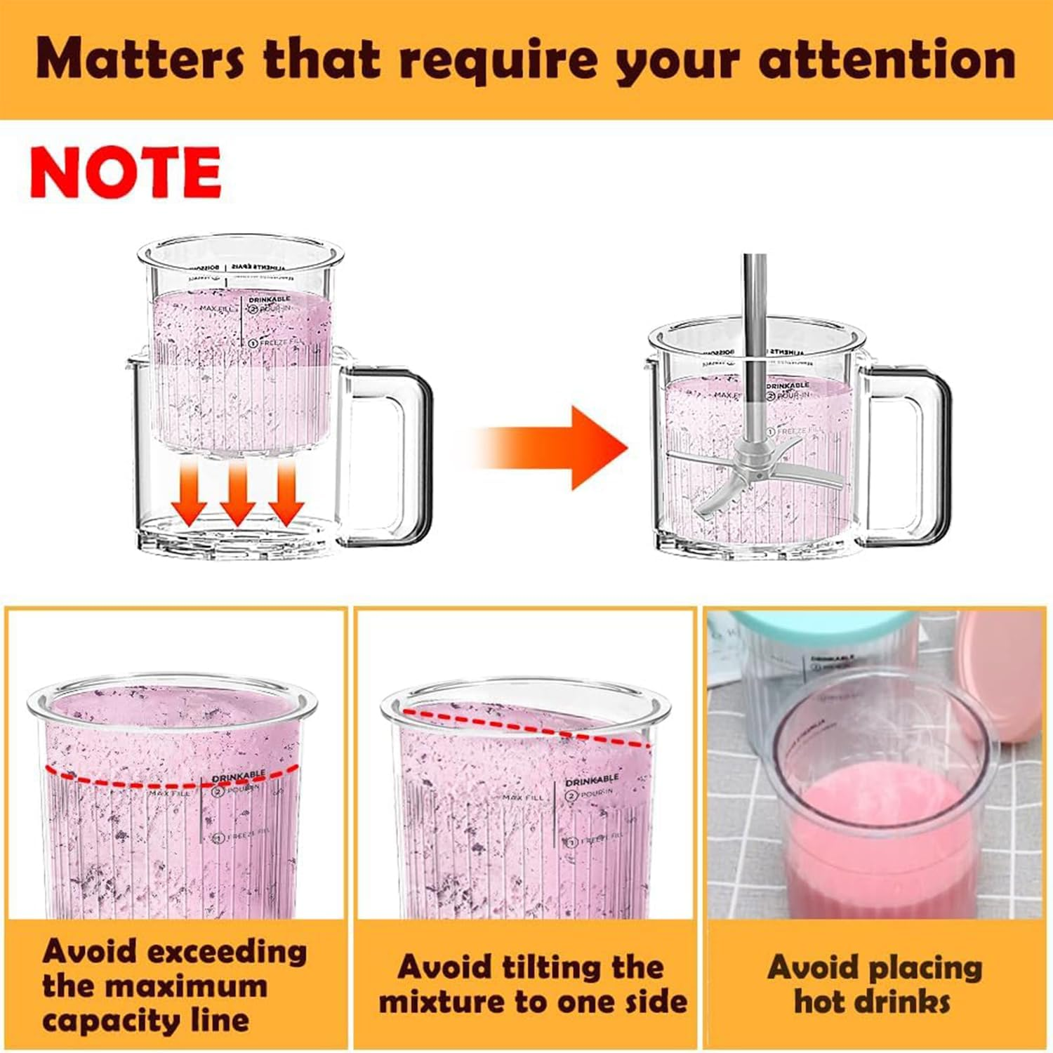 Replacement for Ninja Creami Deluxe Pints and Lids 4 Pack,24Oz Ice Cream Maker Pints Containers Compatible with Ninja NC501 NC500 Series Ice Cream Maker,Bpa Free, Dishwasher Safe image number 3