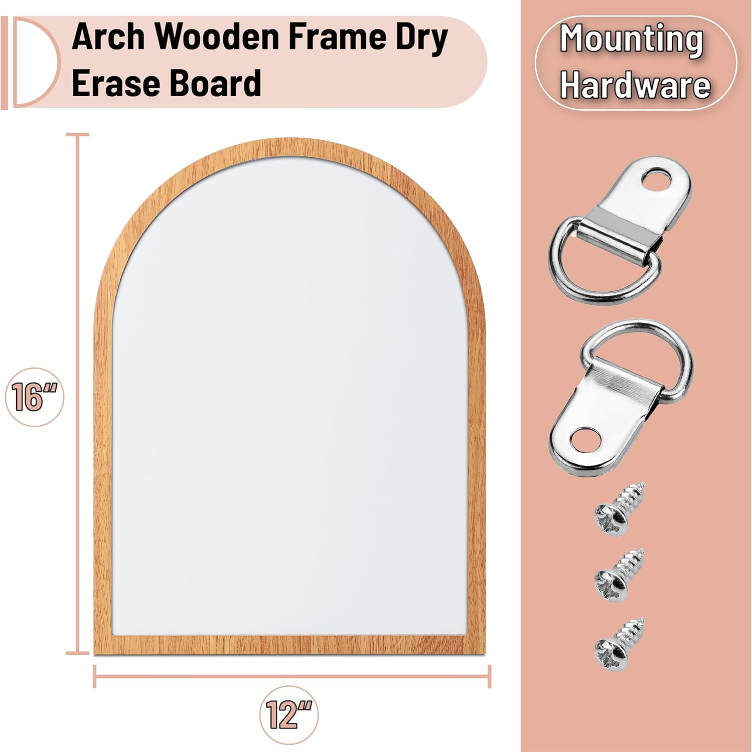 Mr. Pen- Dry Erase Board, 16" X 12", Wooden Frame, Boho Design, Small White Board, White Board for Kids, White Board for Students, Small Dry Erase Board, Mini White Board image number 4